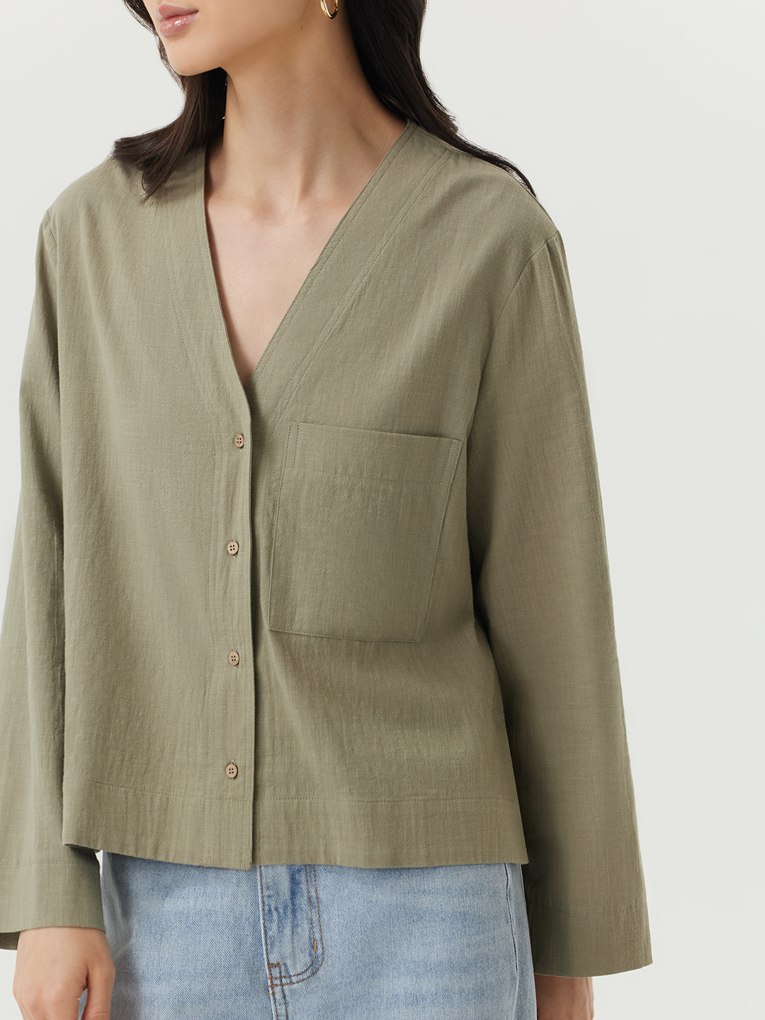 Блузка хаки для женщин 48239-14 28