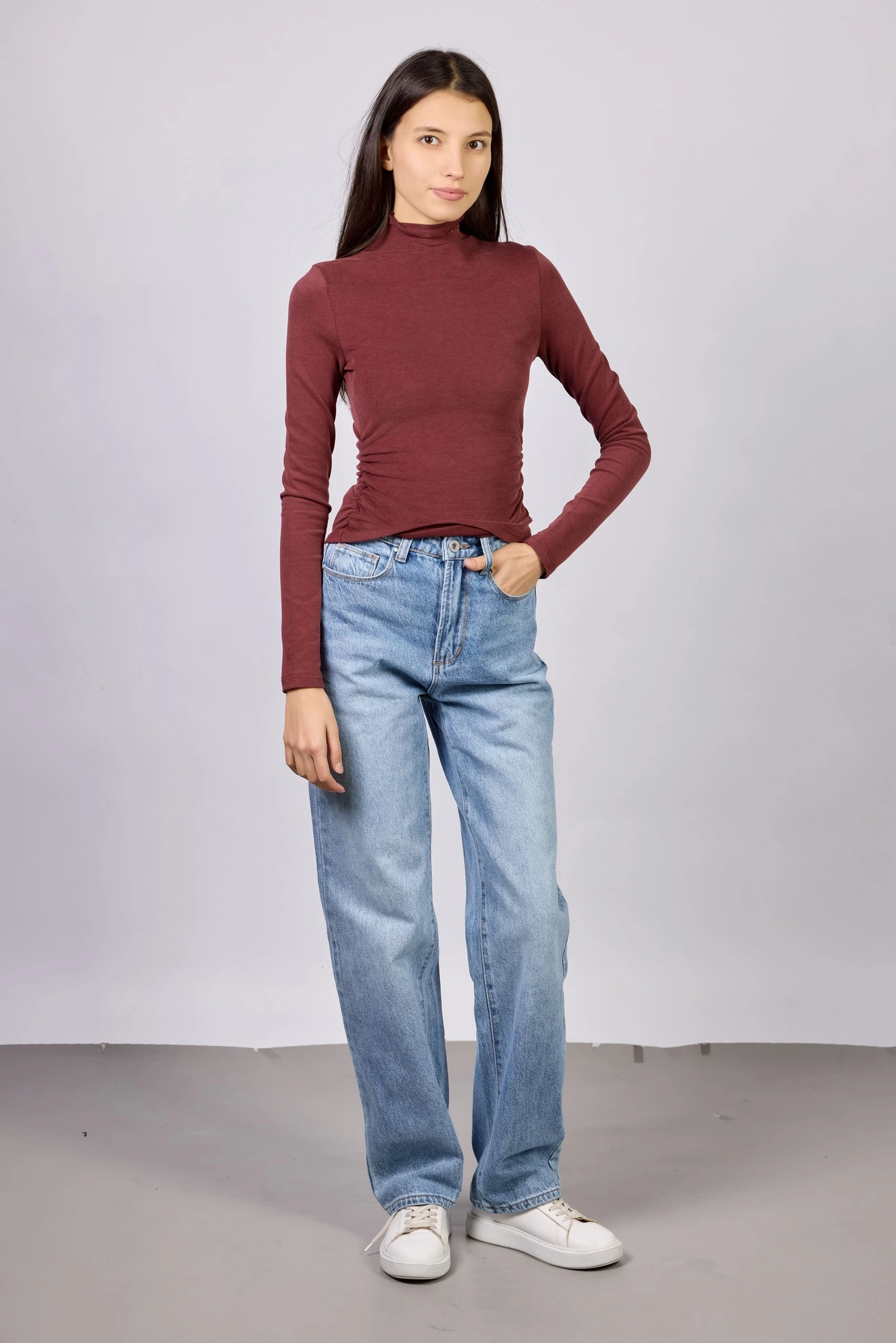 Лонгслив бордовый для женщин 42296-67 59