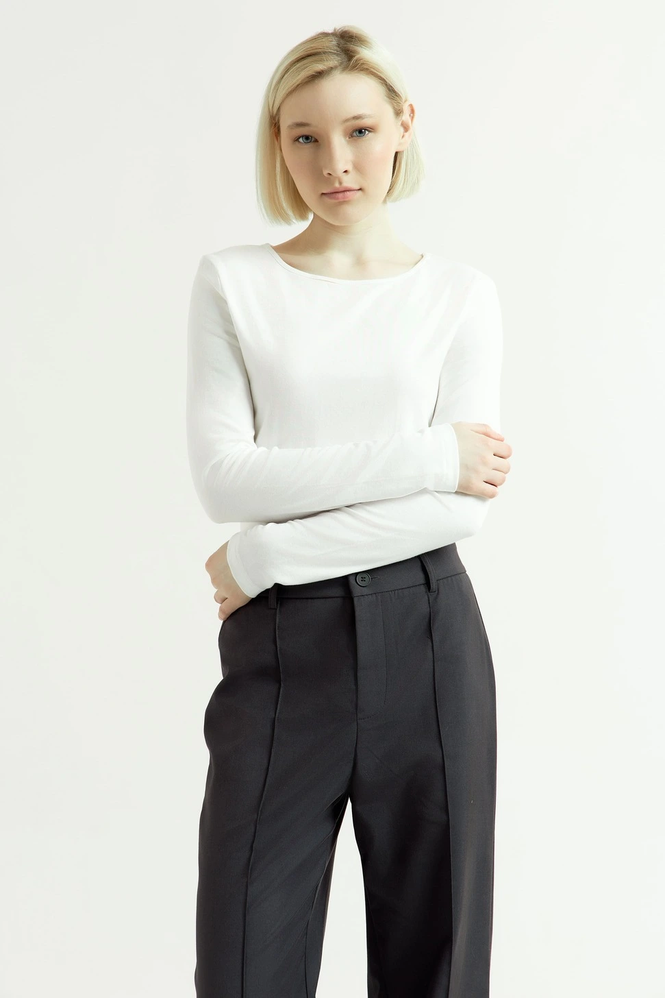 Лонгслив белый для женщин 43120-4 59