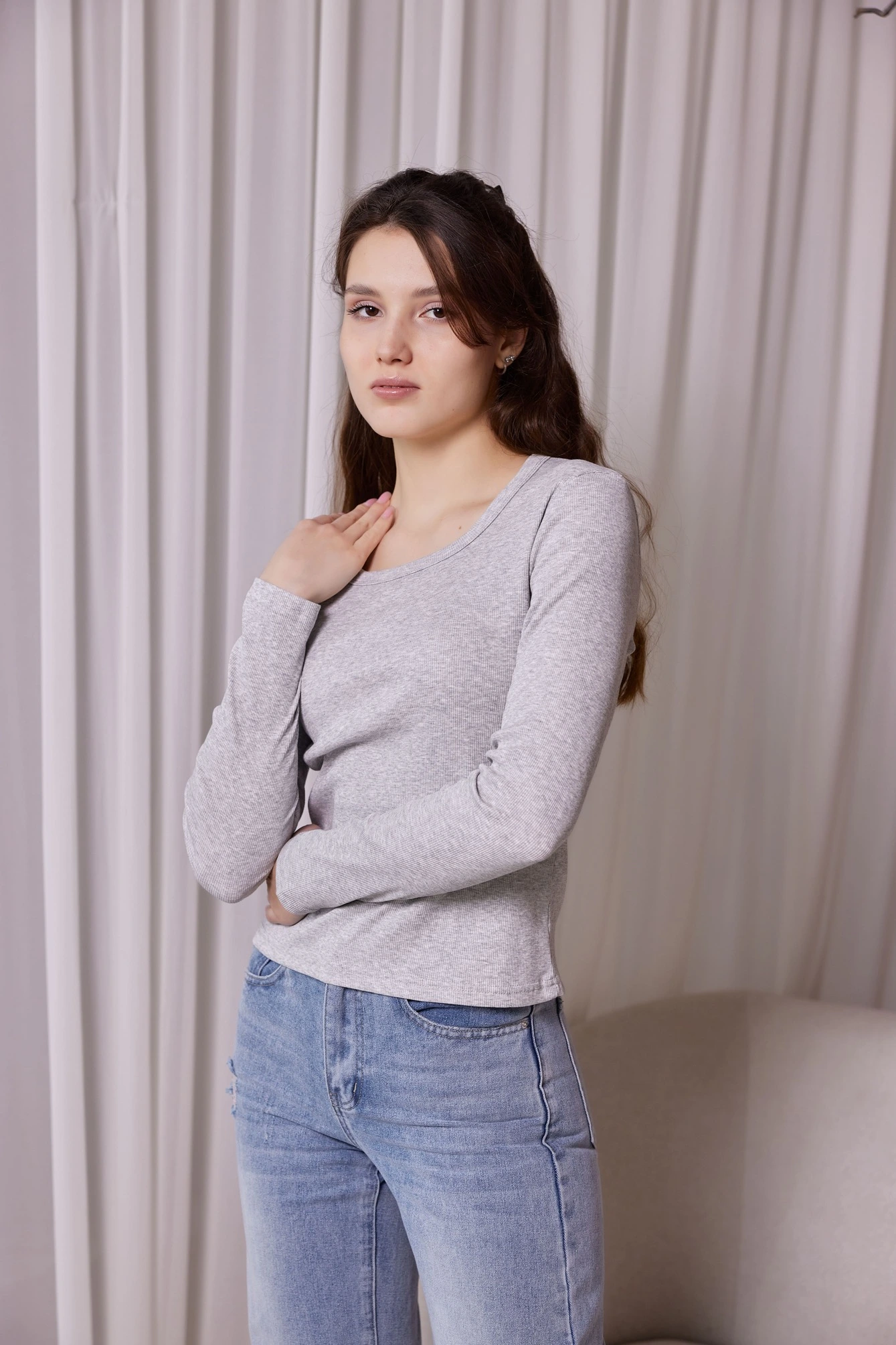 Лонгслив серый для женщин 40344-61 59