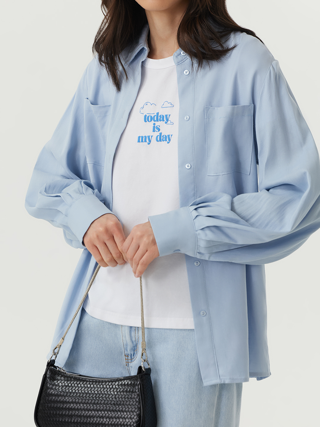 Рубашка голубой для женщин 48170-10 66