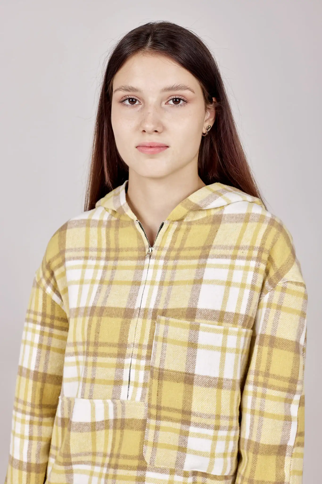 Худи желтая клетка для женщин 152/200/32113-55 62