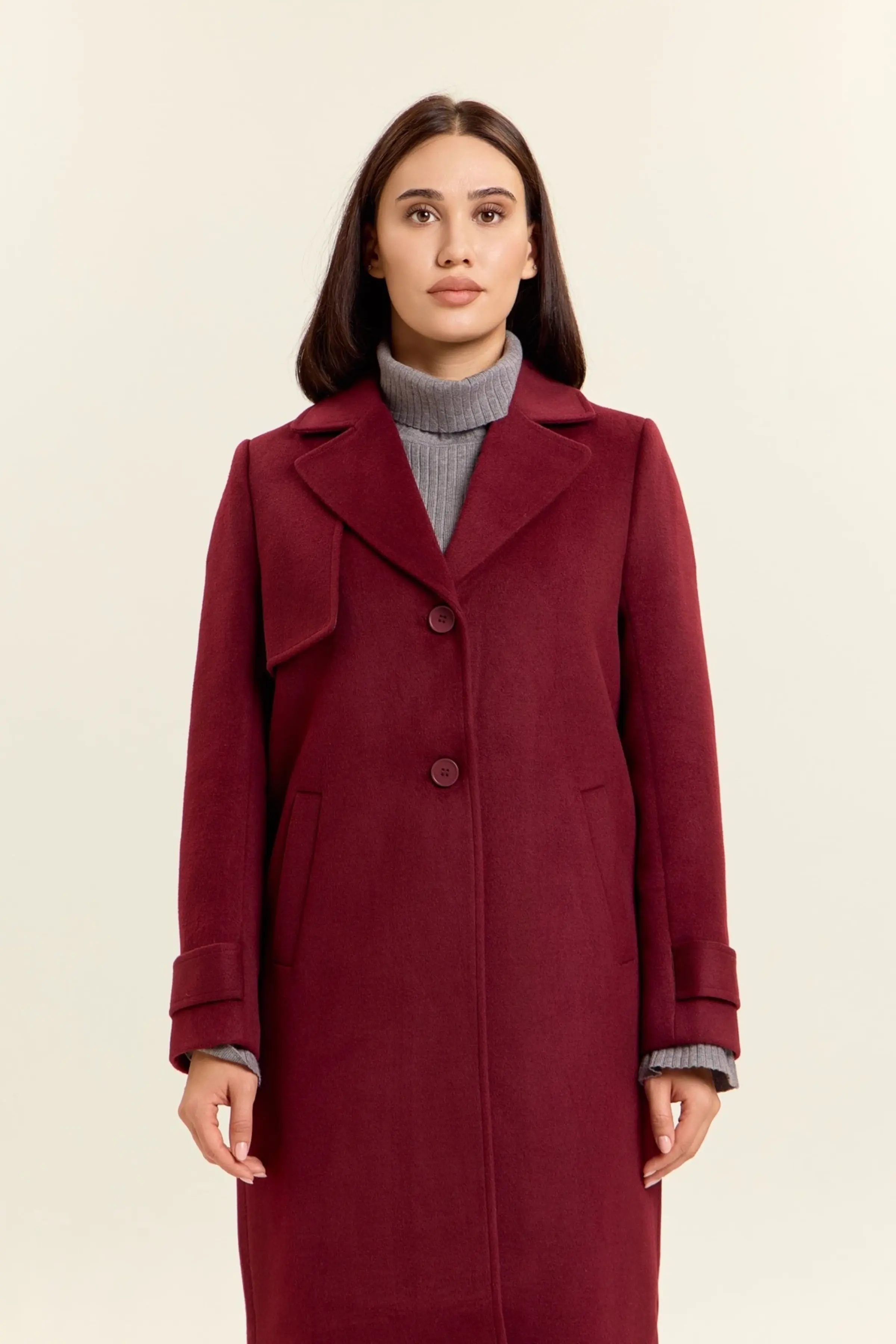 Пальто бордовый для женщин 47103-67 53