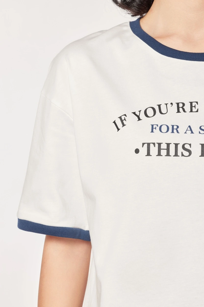 Футболка белый с синей рибаной для женщин 44276-281 67