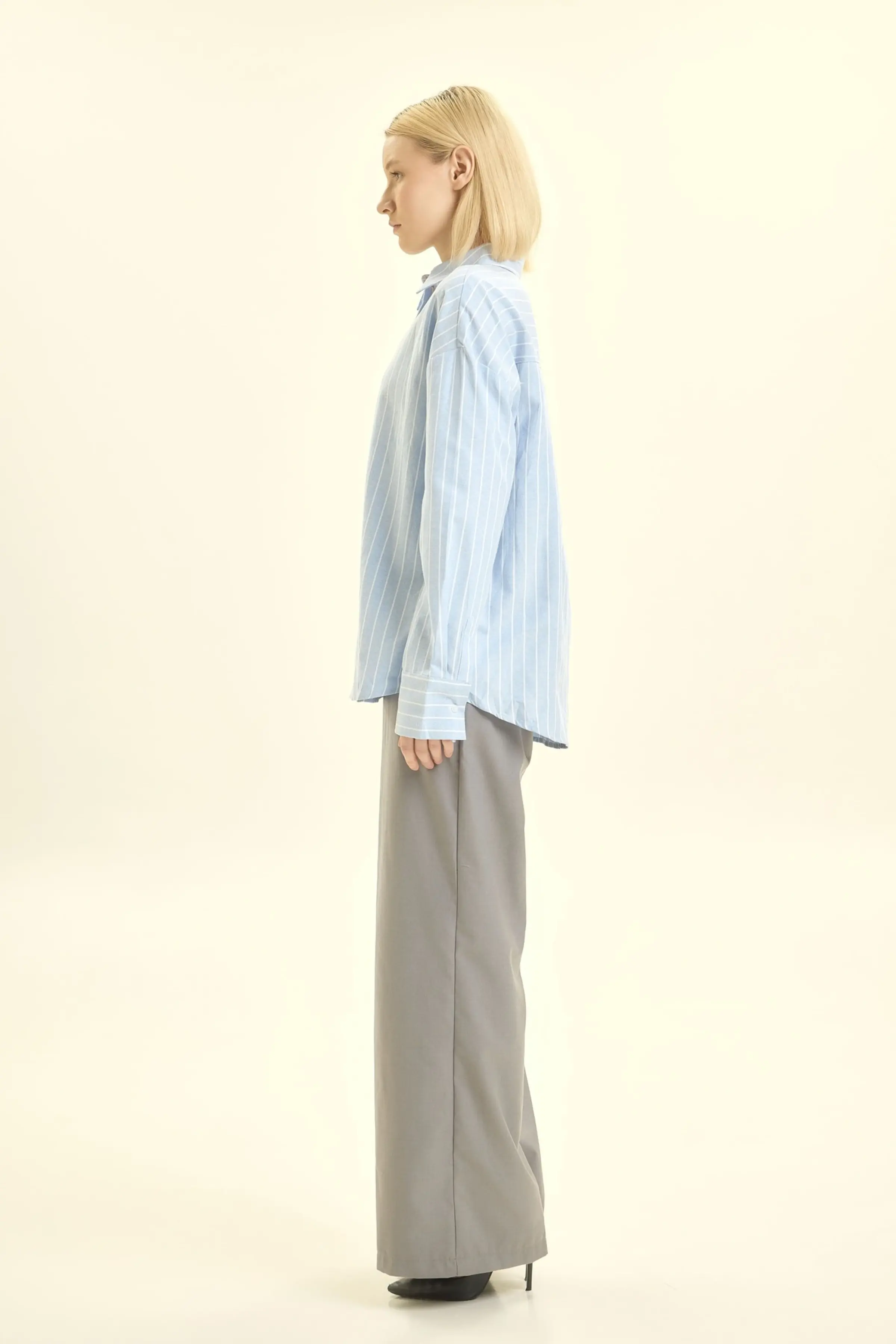 Рубашка бело-голубая полоска для женщин 46303-47 66