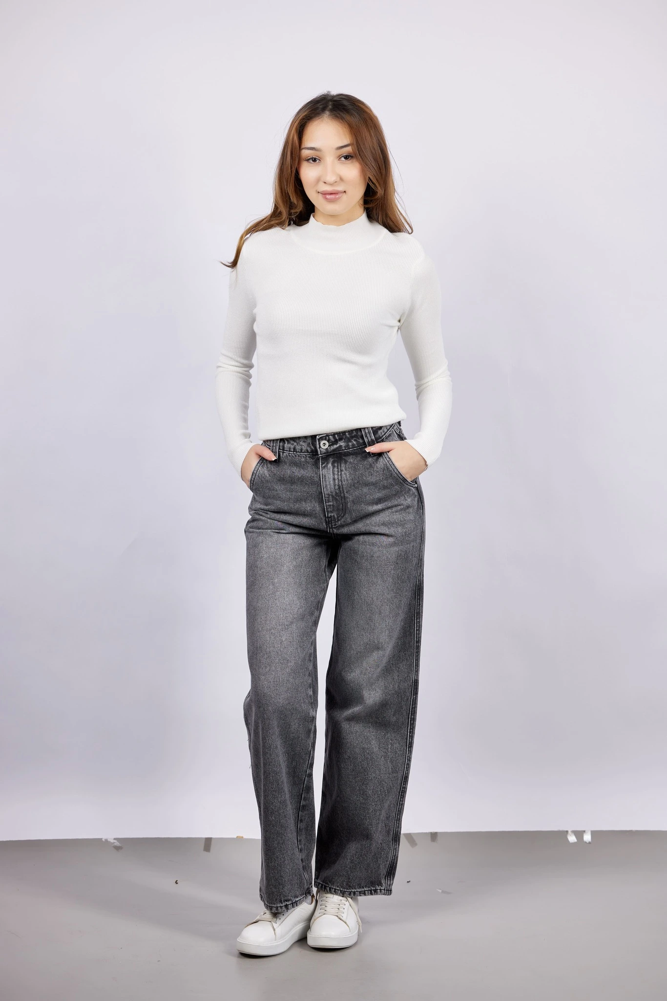 Джинсы серый для женщин 43217-61 74