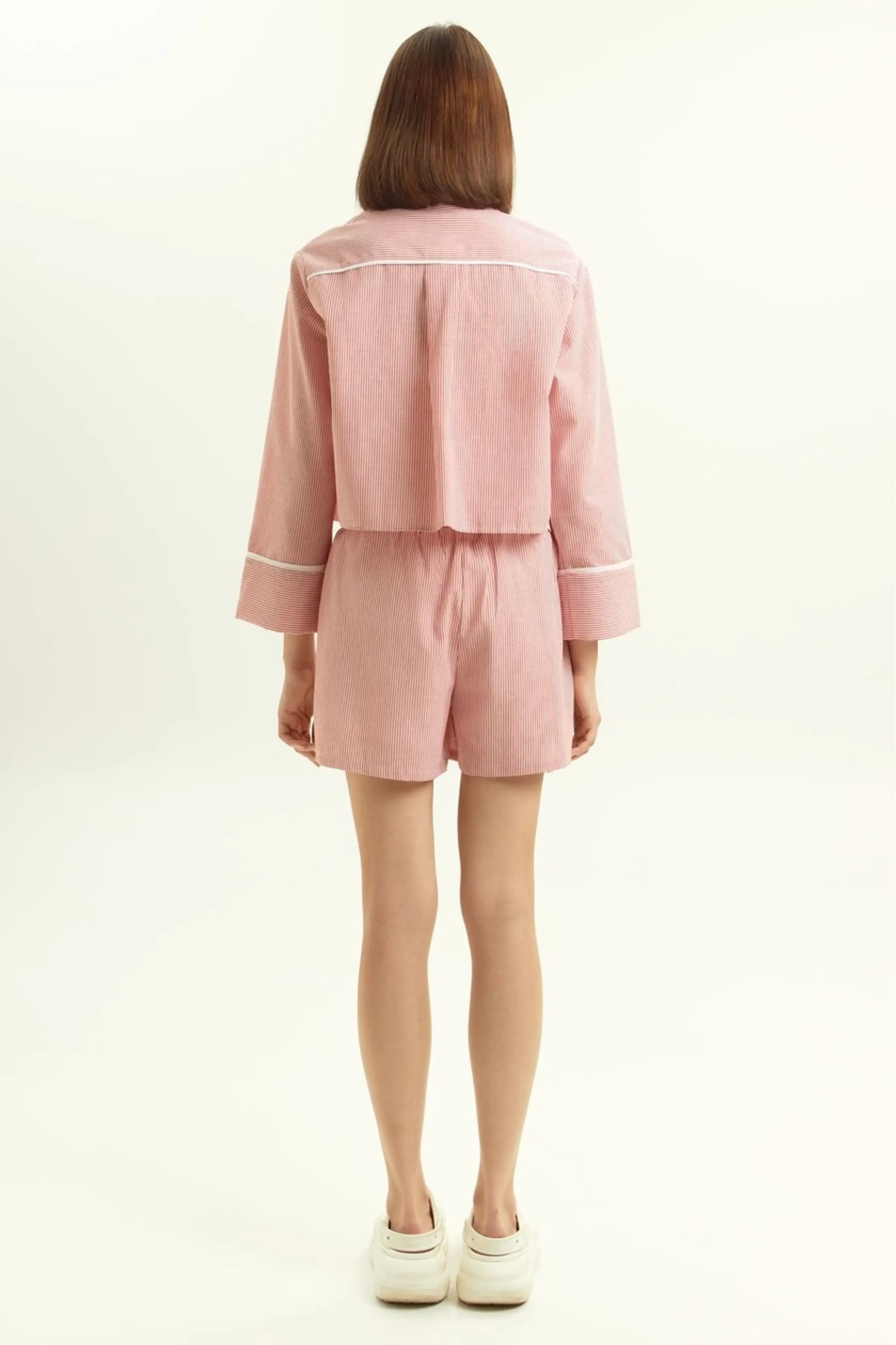 Шорты бело-красная полоска для женщин 45197-50 57