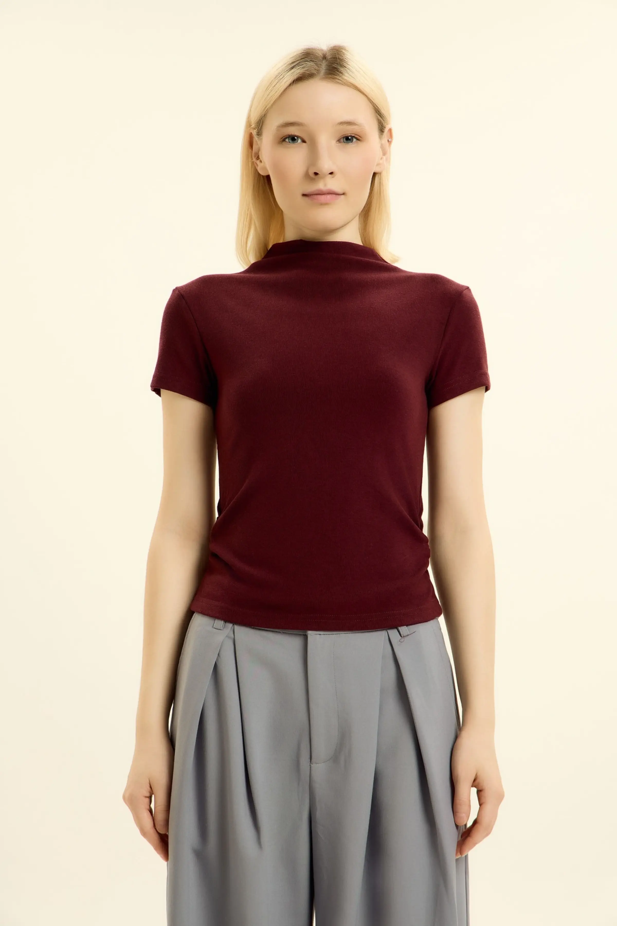 Лонгслив бордовый для женщин 46212-67 59