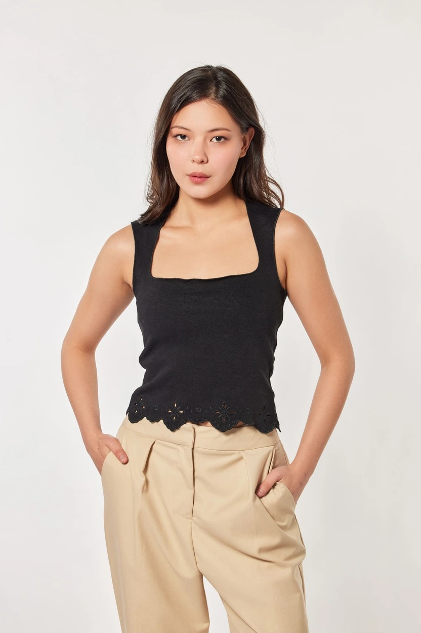 Топ черный для женщин 44222-1 46