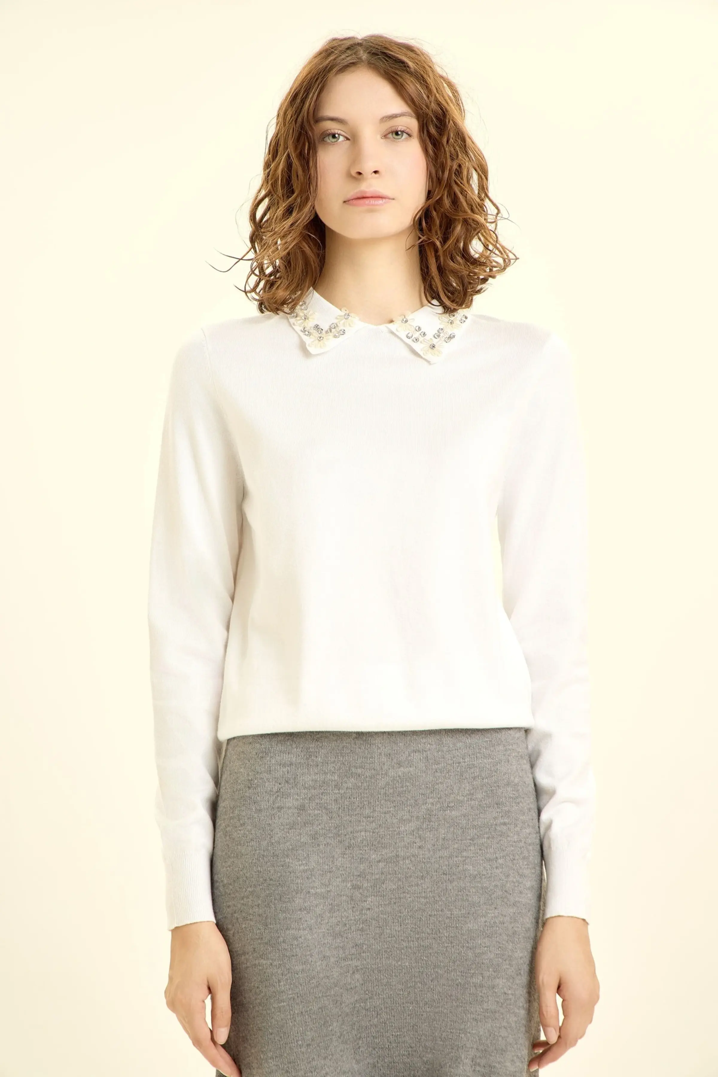 Джемпер белый для женщин 46196-4 60