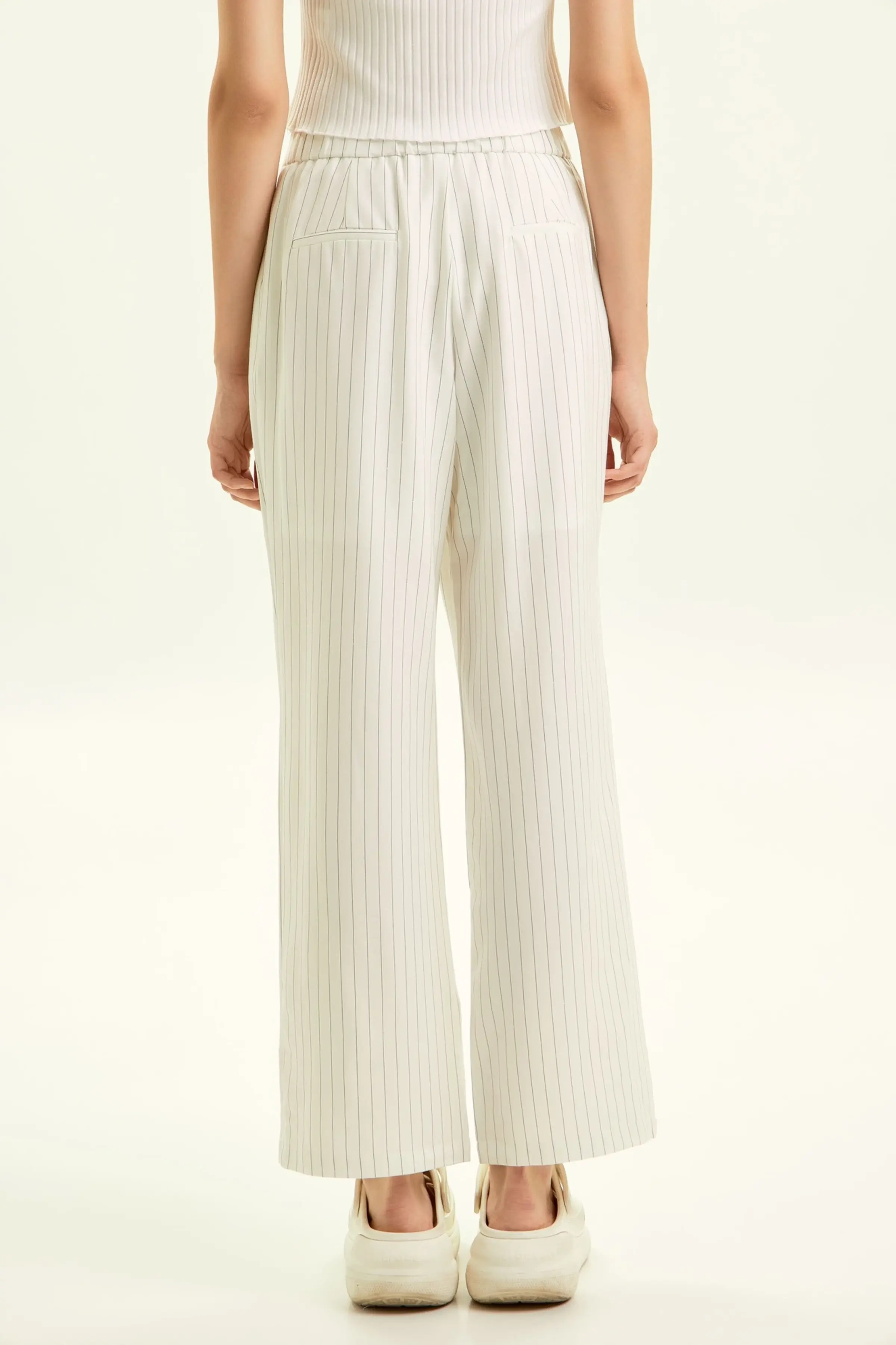 Брюки бело-черная полоска для женщин 45104-46 71