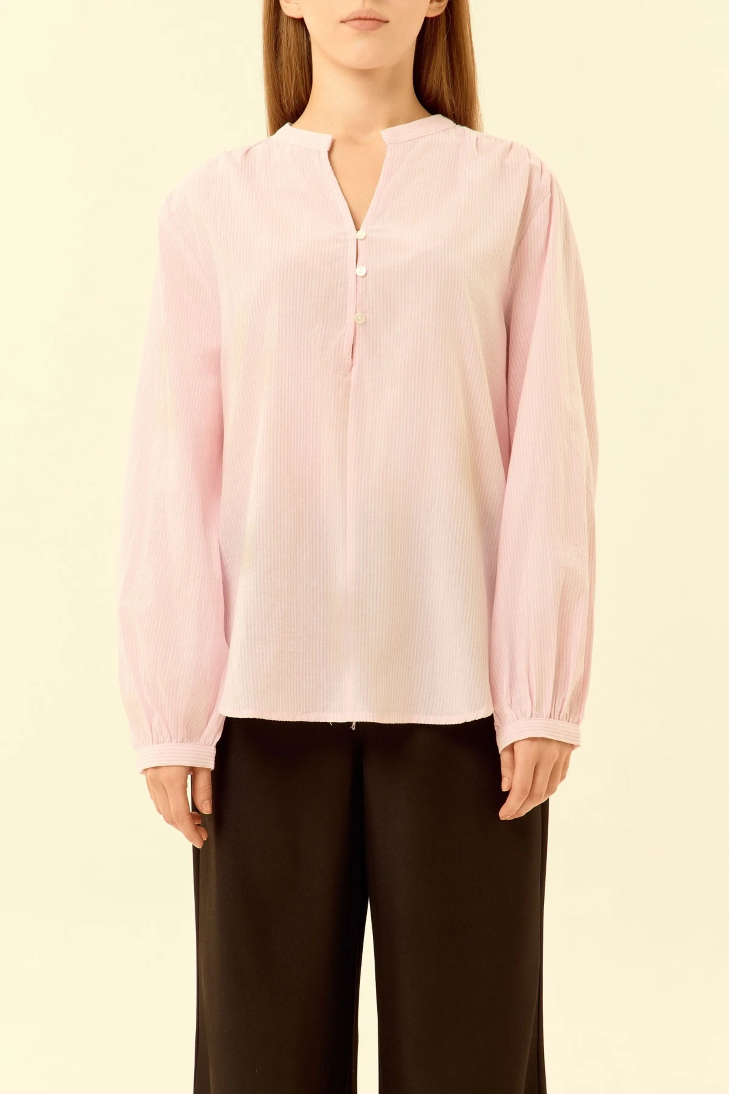 Блузка бело-розовая полоска для женщин 46251-51 28