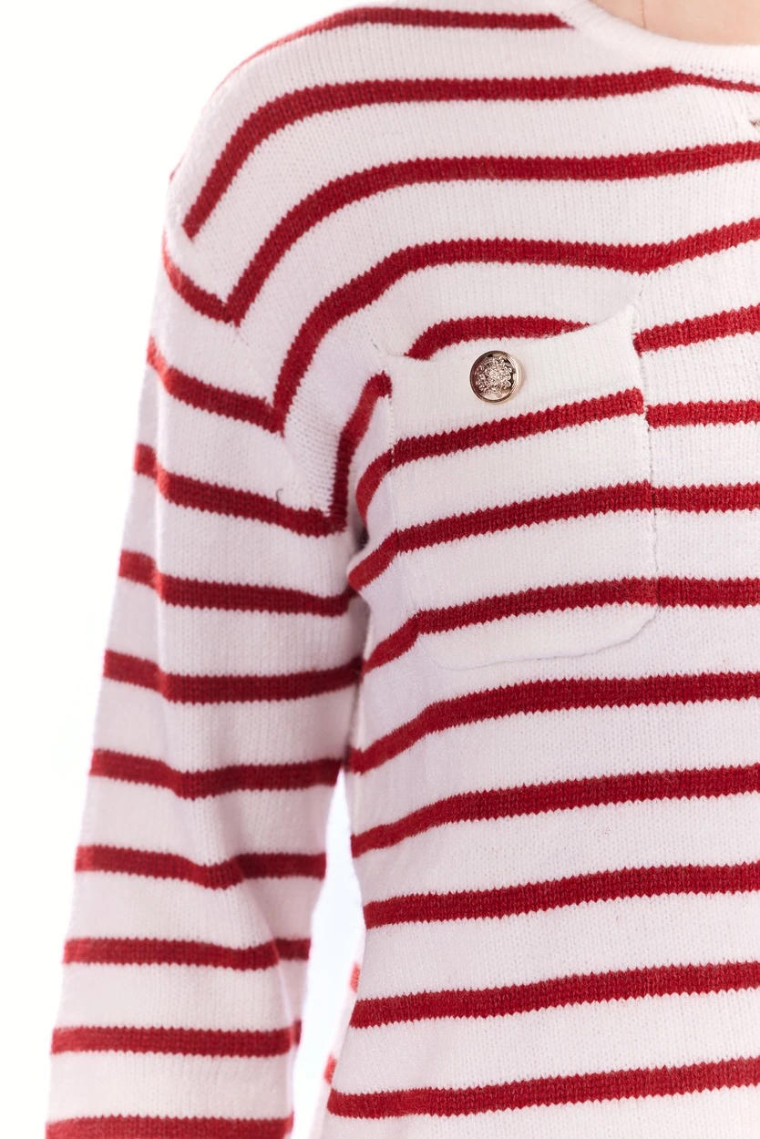 Кардиган бело-красная полоска для женщин 44261-50 50