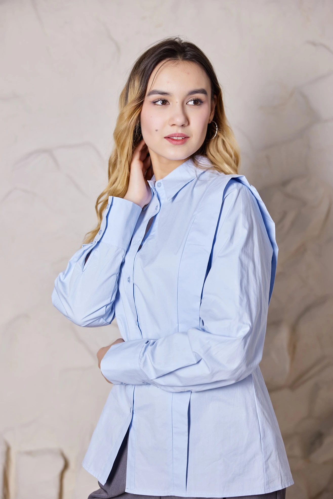 Рубашка голубой для женщин 40255-10 66