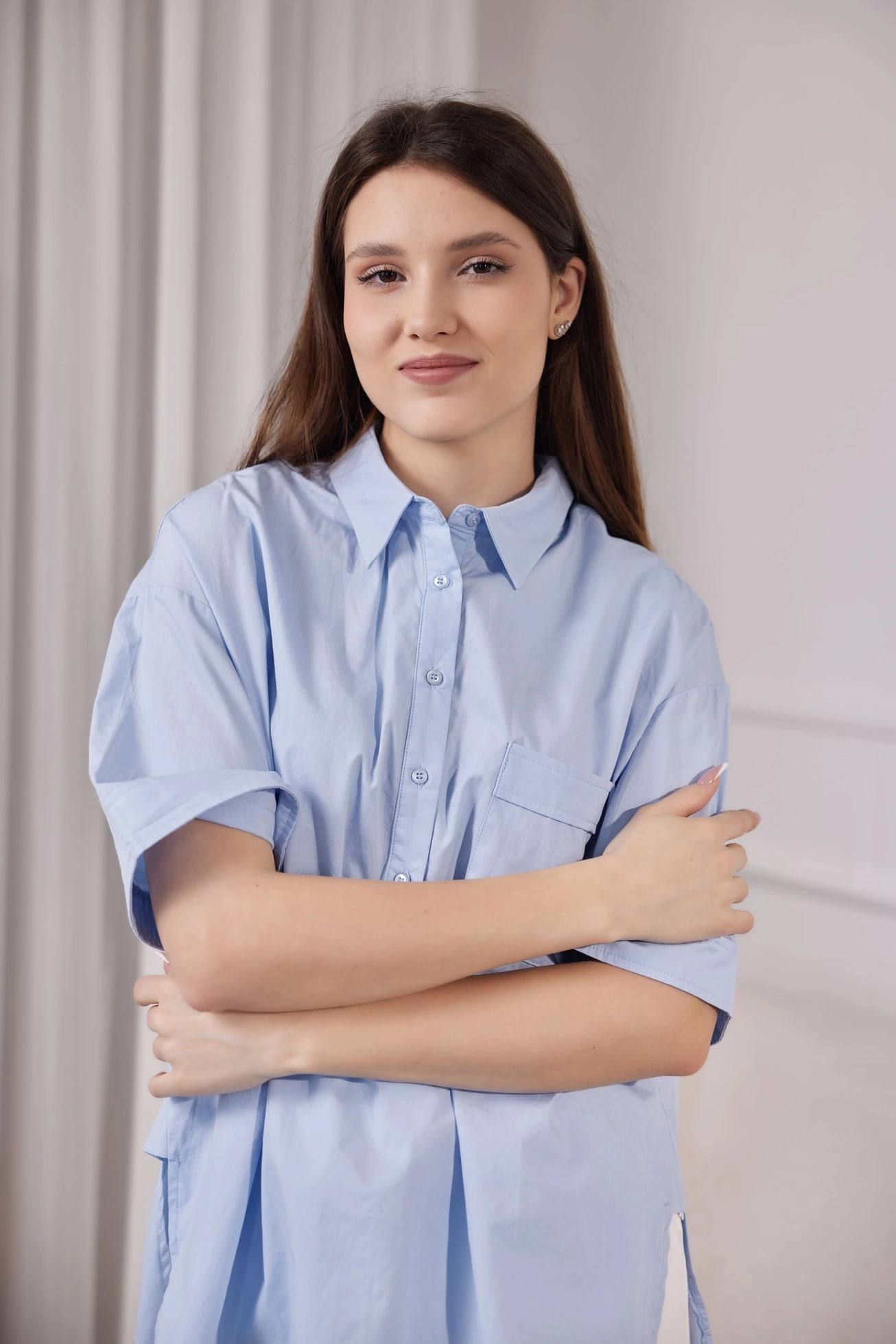Рубашка голубой для женщин 41257-10 66
