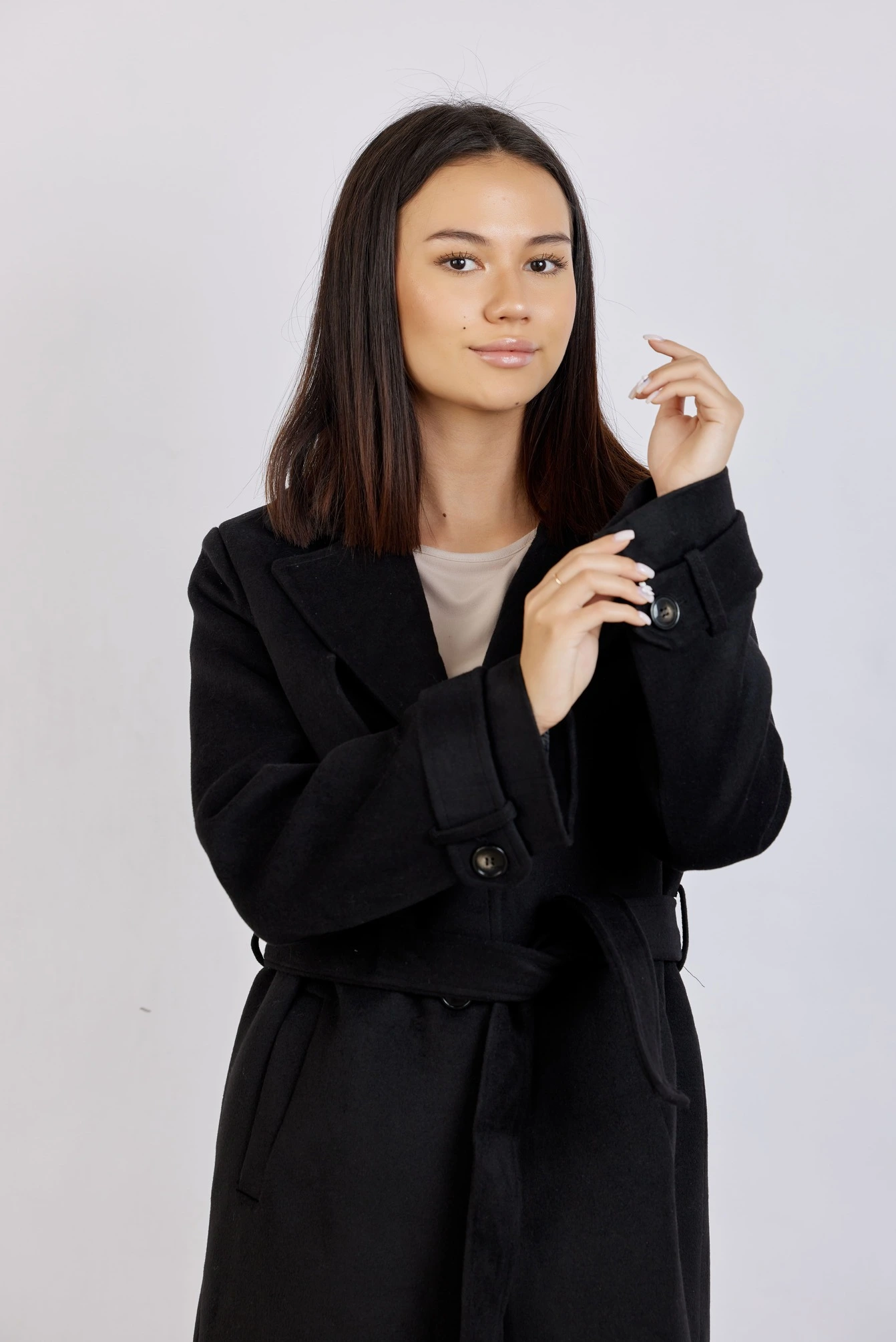 Пальто черный для женщин 43423-1 53