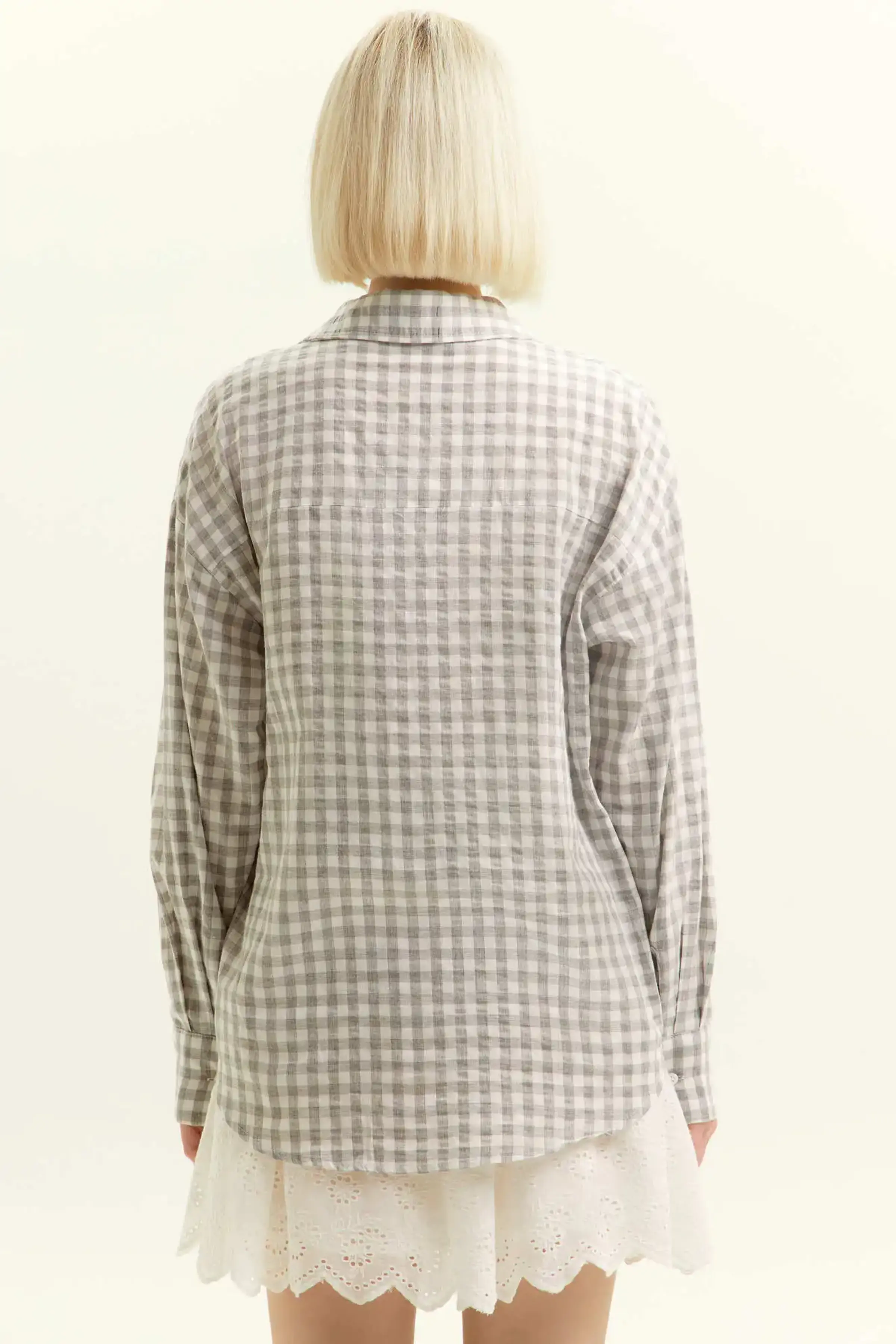 Рубашка серая клетка для женщин 45239-70 66