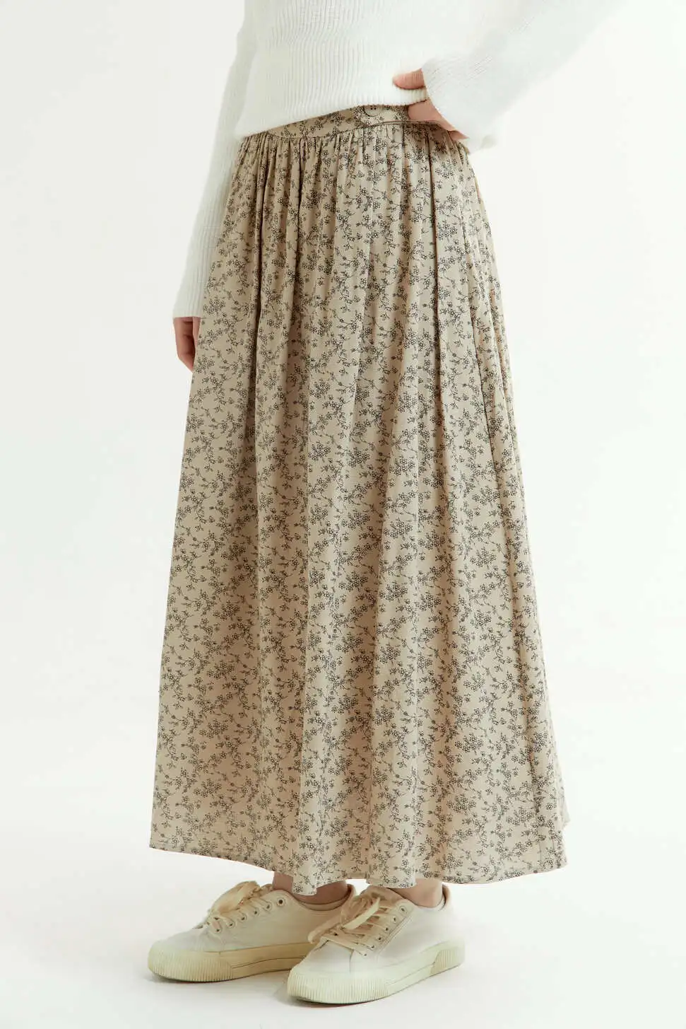 Юбка бежевый в цветочек для женщин 44214-130 52