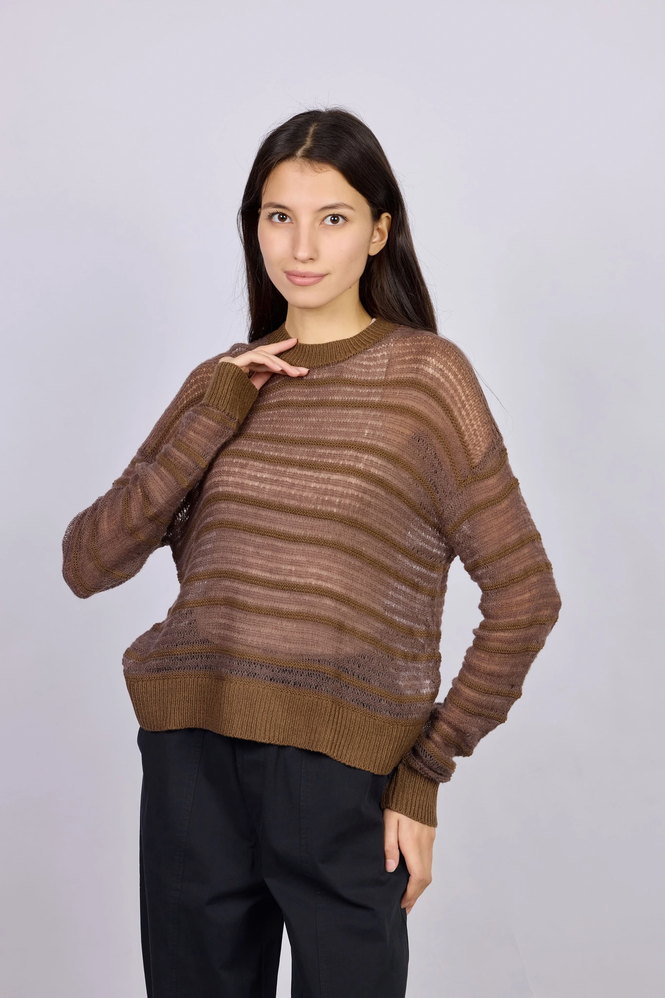 Джемпер коричневый для женщин 42233-13 60