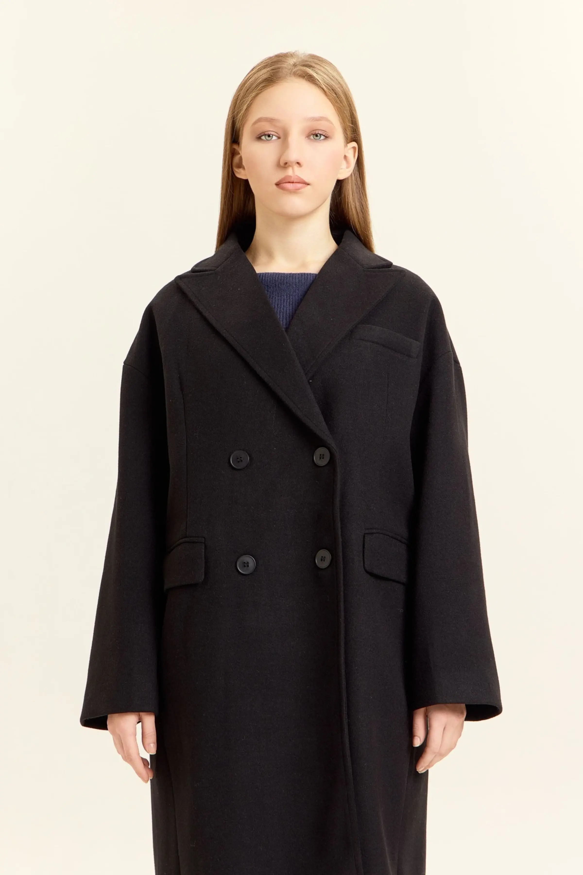 Пальто черный для женщин 47110-1 53