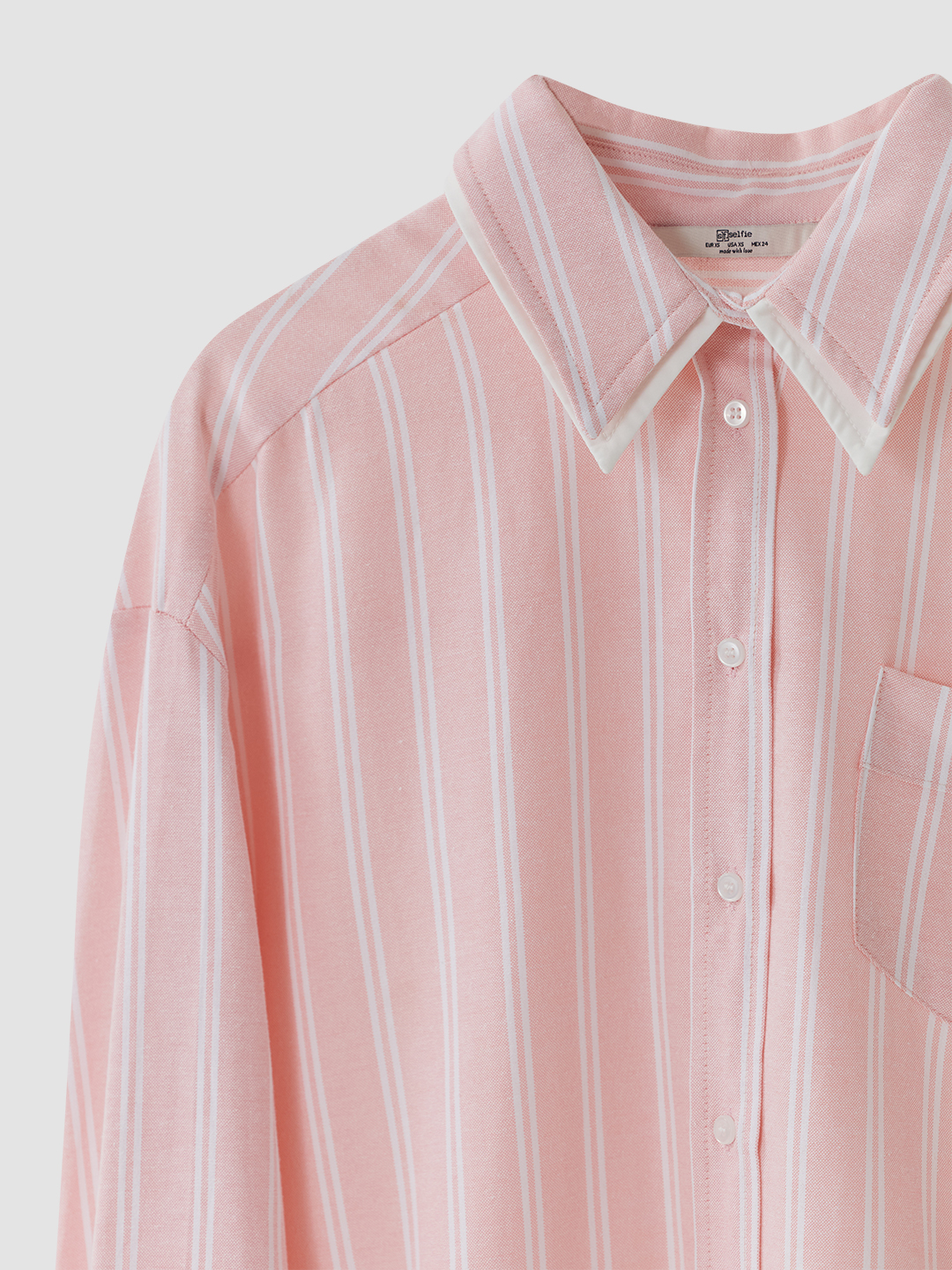 Рубашка бело-розовая полоска для женщин 48250-51 66