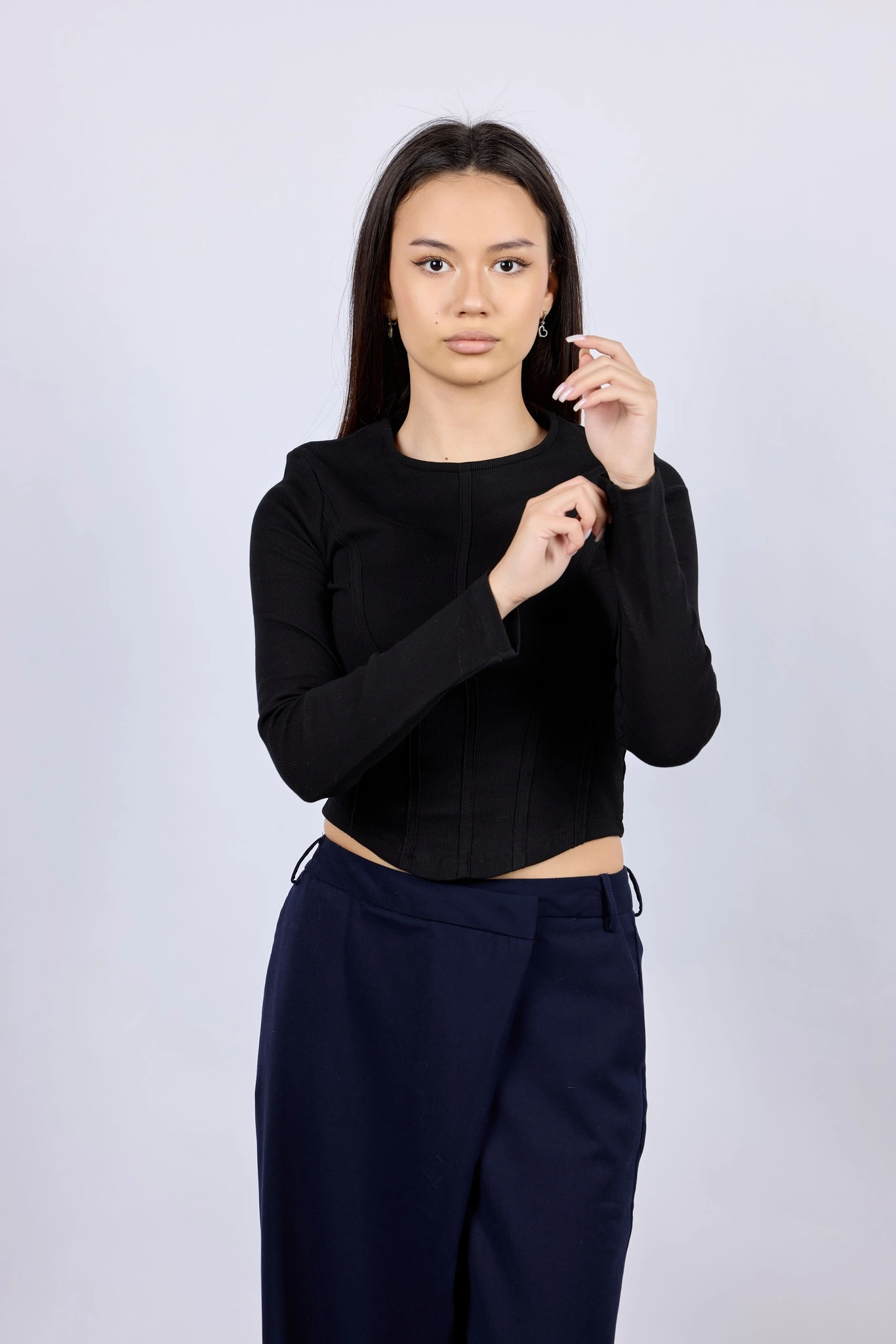 Лонгслив черный для женщин 43164-1 59