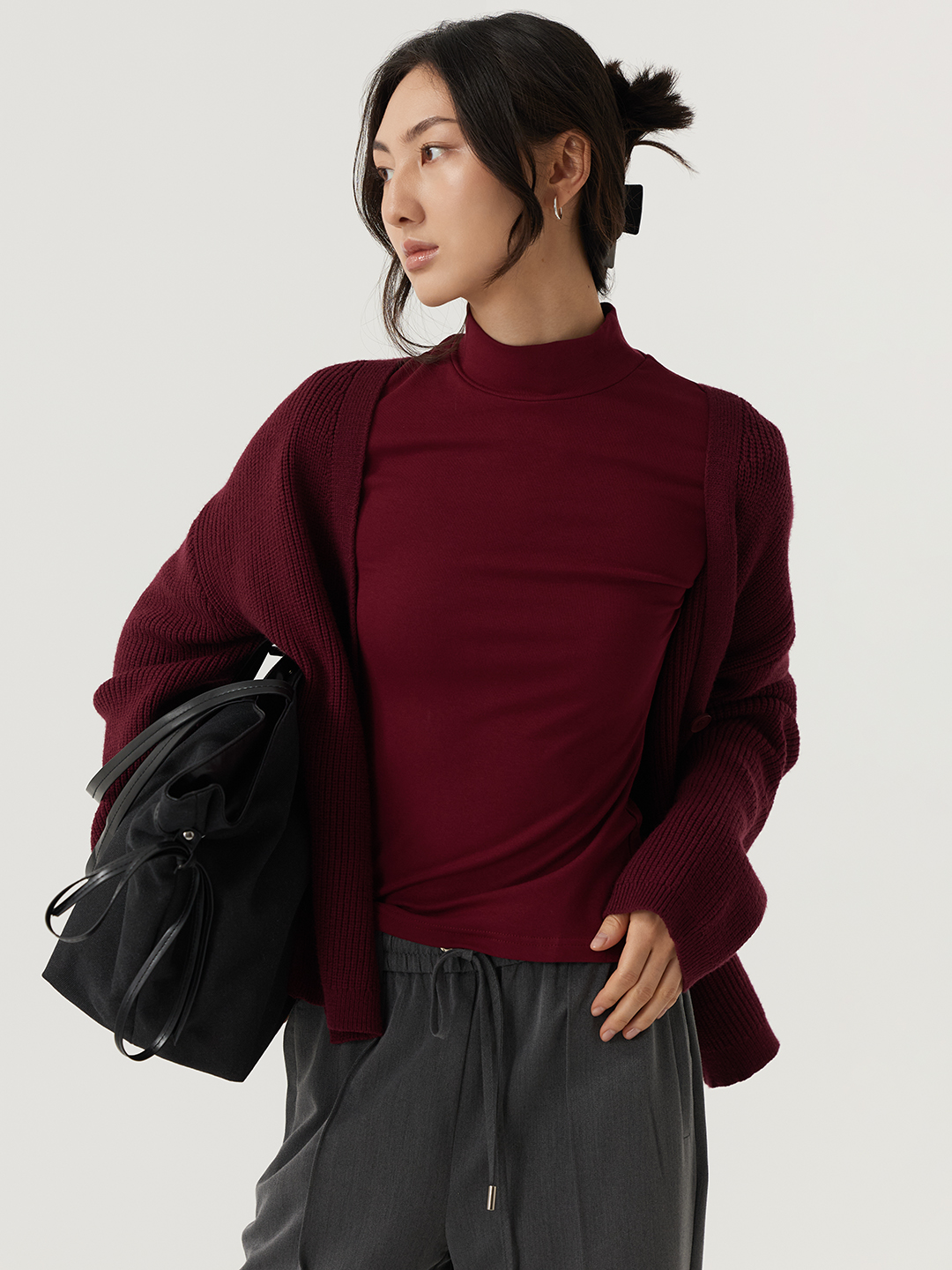 Лонгслив бордовый для женщин 48128-67 59