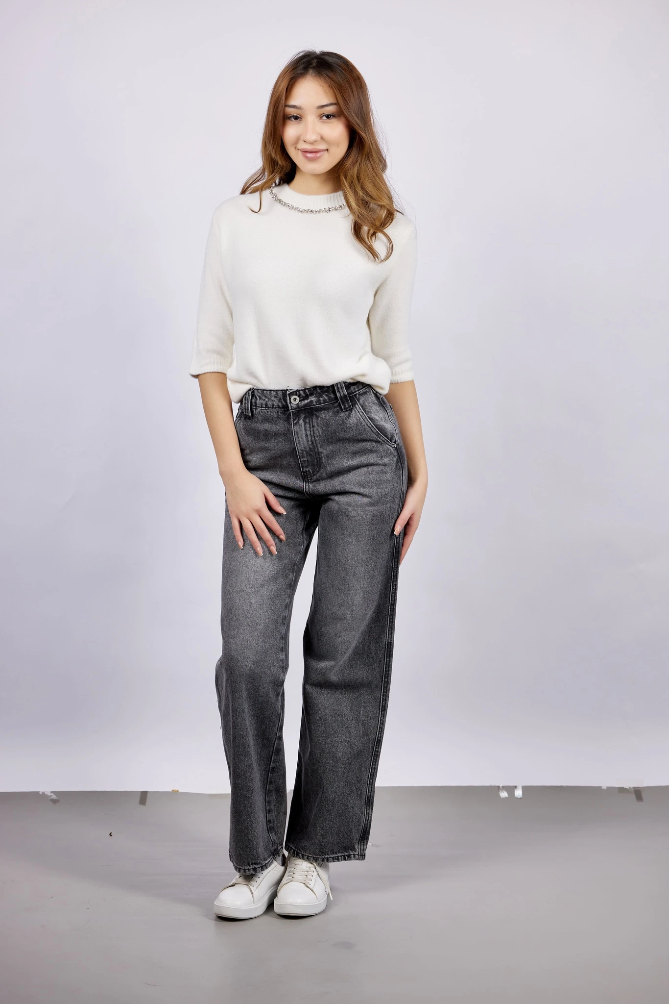 Джемпер белый для женщин 43107-4 60