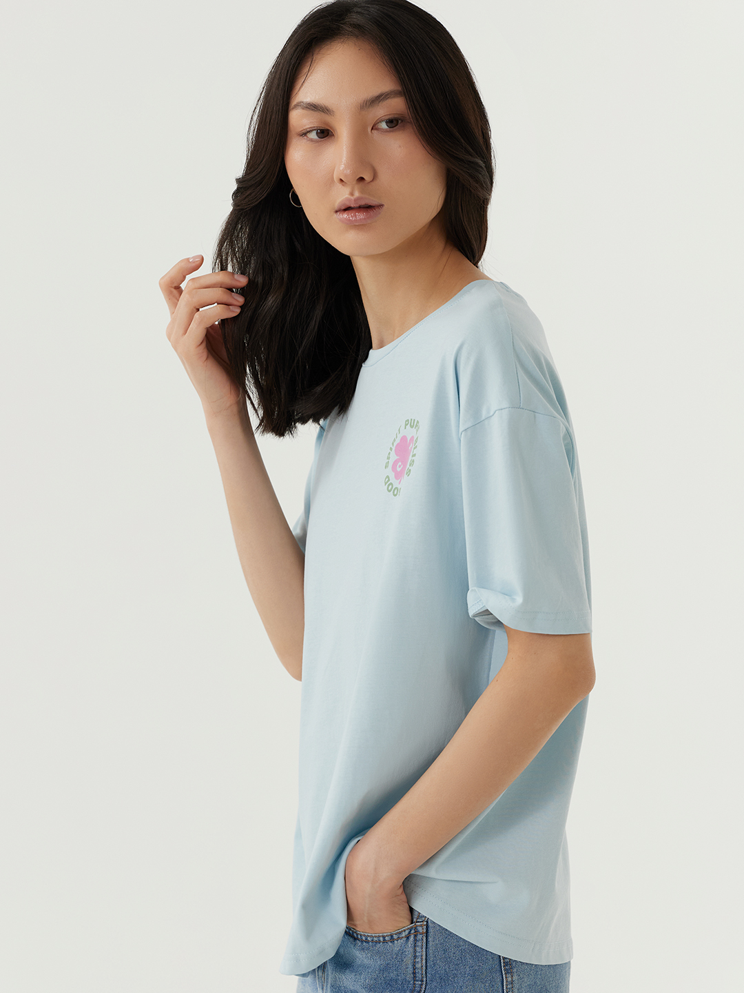 Футболка голубой для женщин 48114-10 67