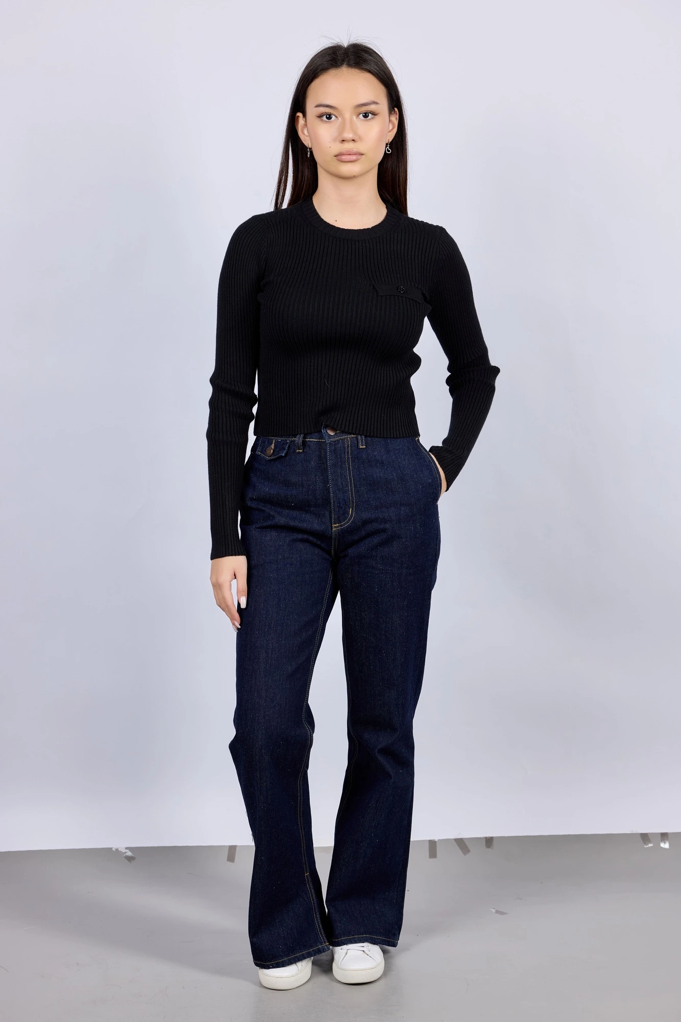 Джемпер черный для женщин 43152-1 60