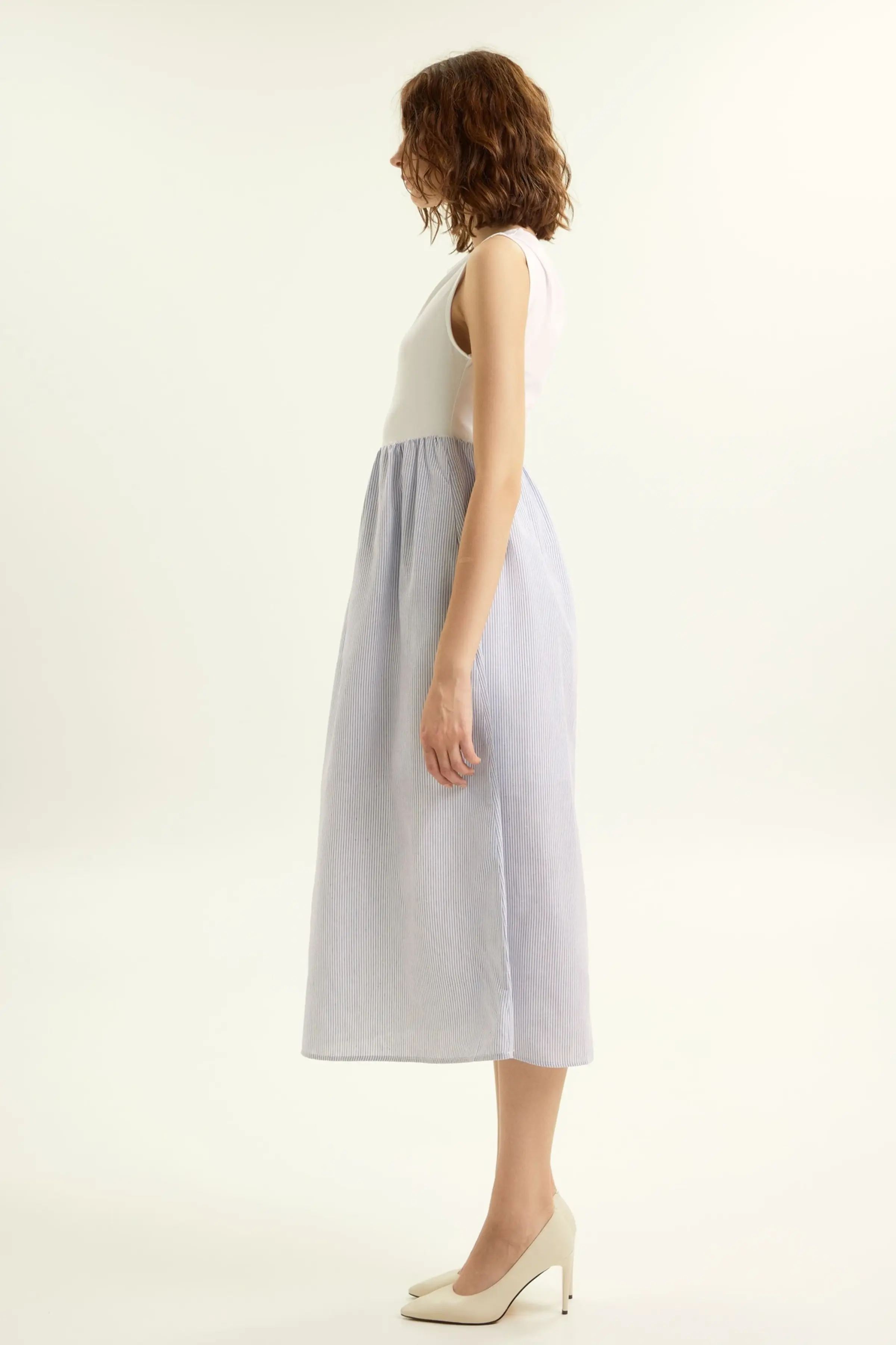 Платье бело-голубая полоска для женщин 45200-47 54