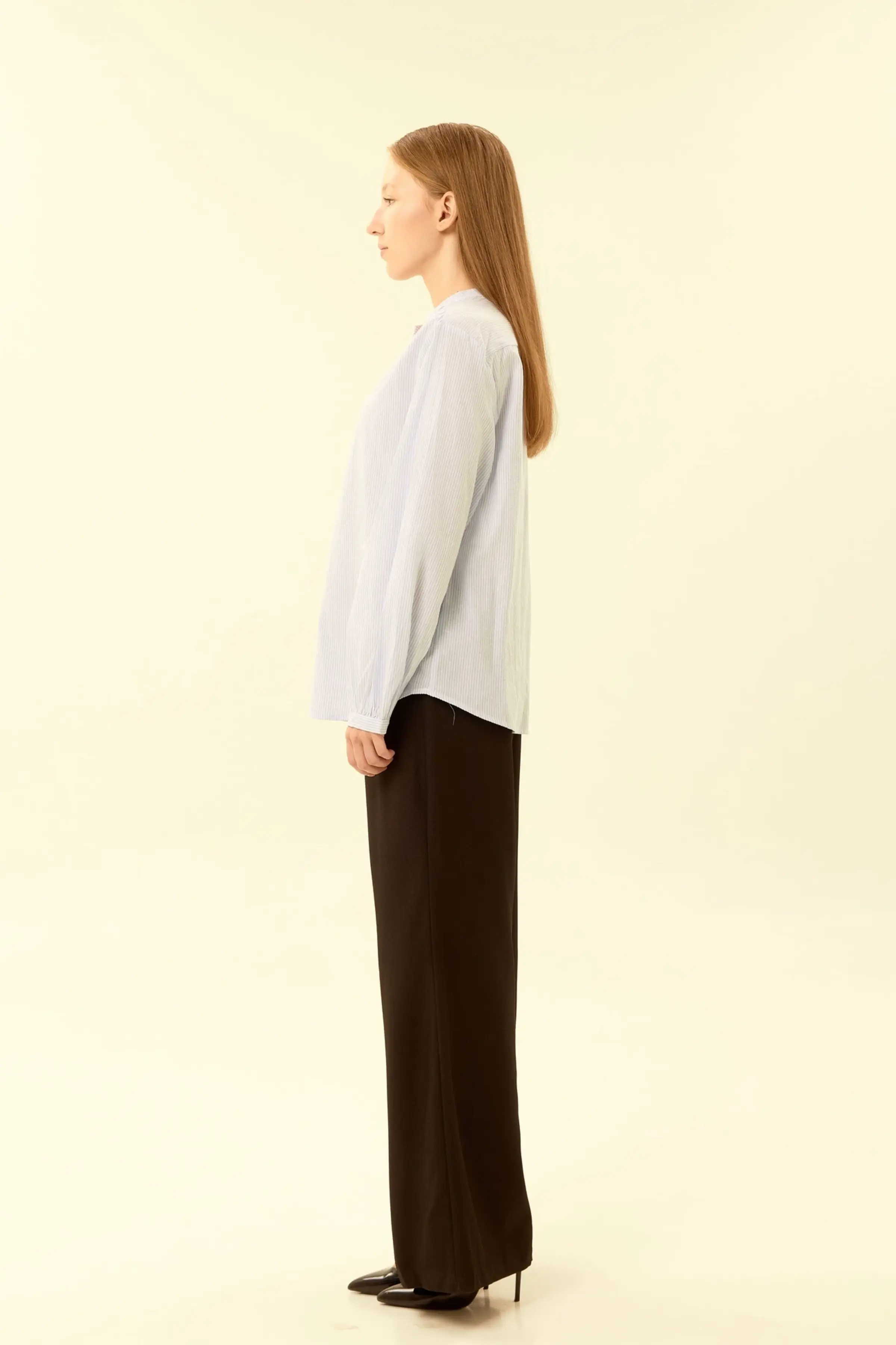 Блузка бело-голубая полоска для женщин 46251-47 28