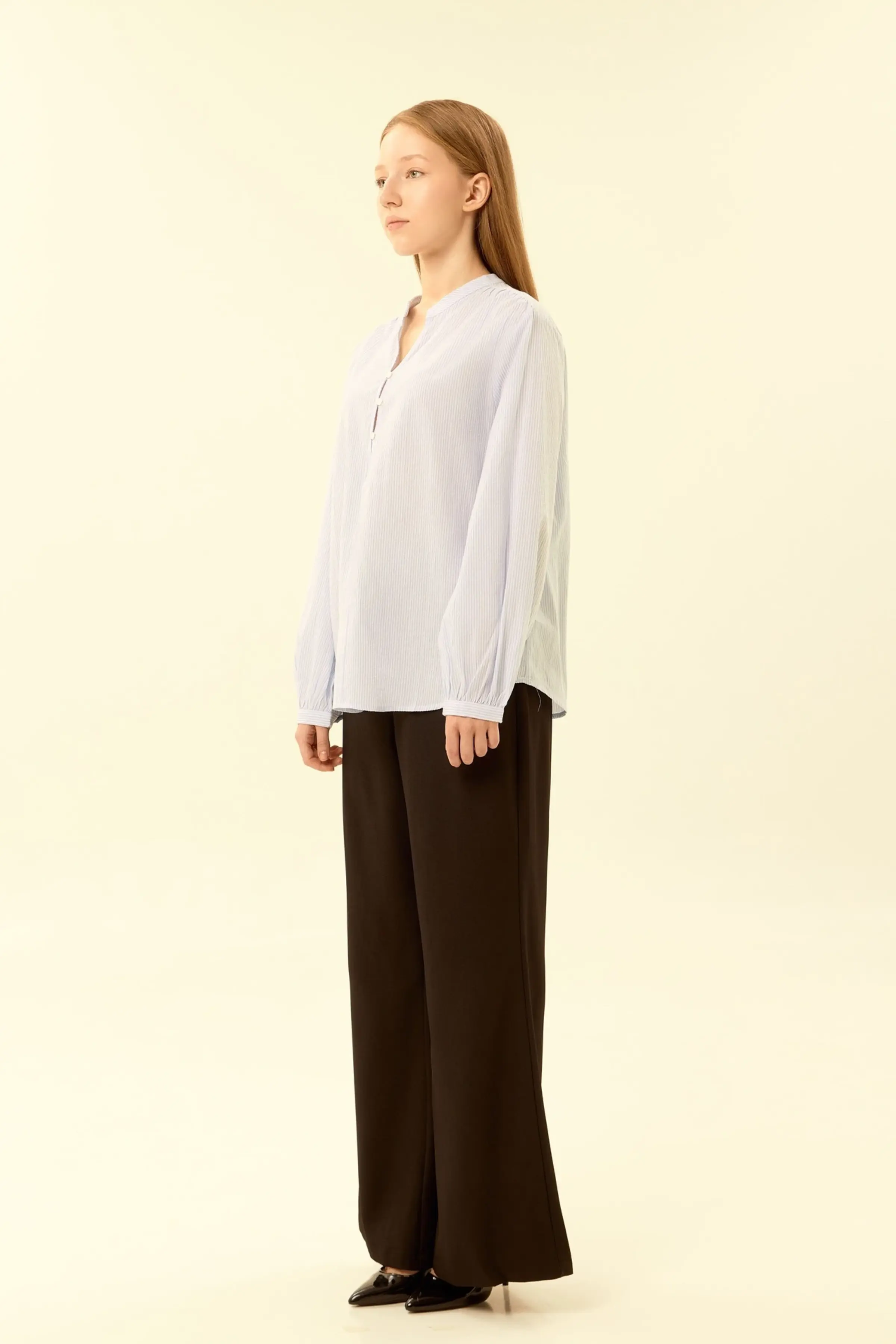 Блузка бело-голубая полоска для женщин 46251-47 28