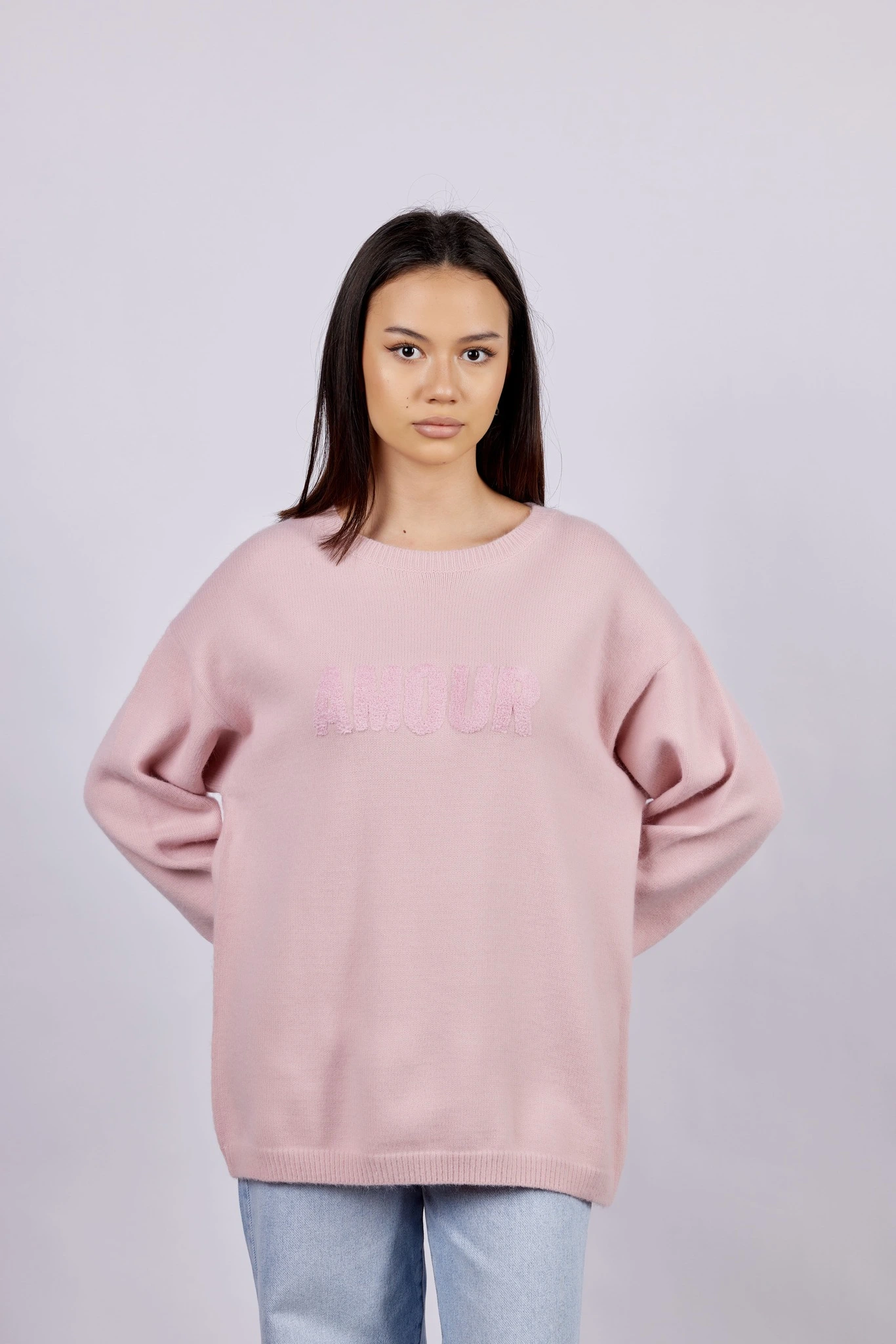 Свитер светло-розовый для женщин 43126-27 65