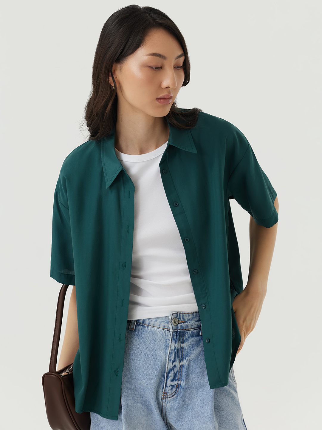 Рубашка темно-зеленый для женщин 48241-20 66