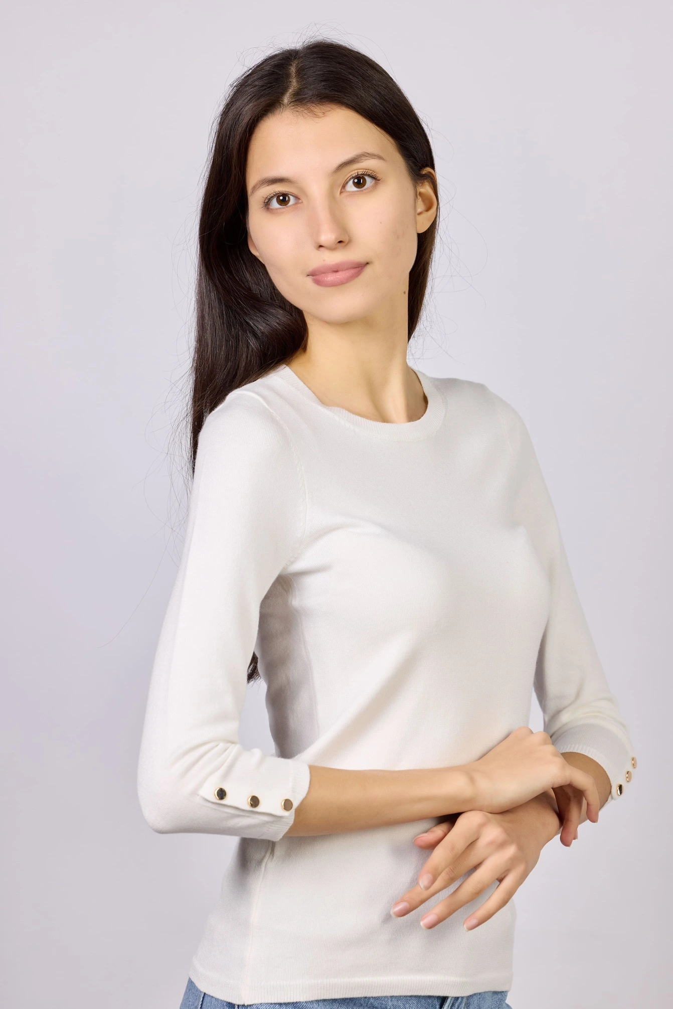 Джемпер белый для женщин 42258-4 60