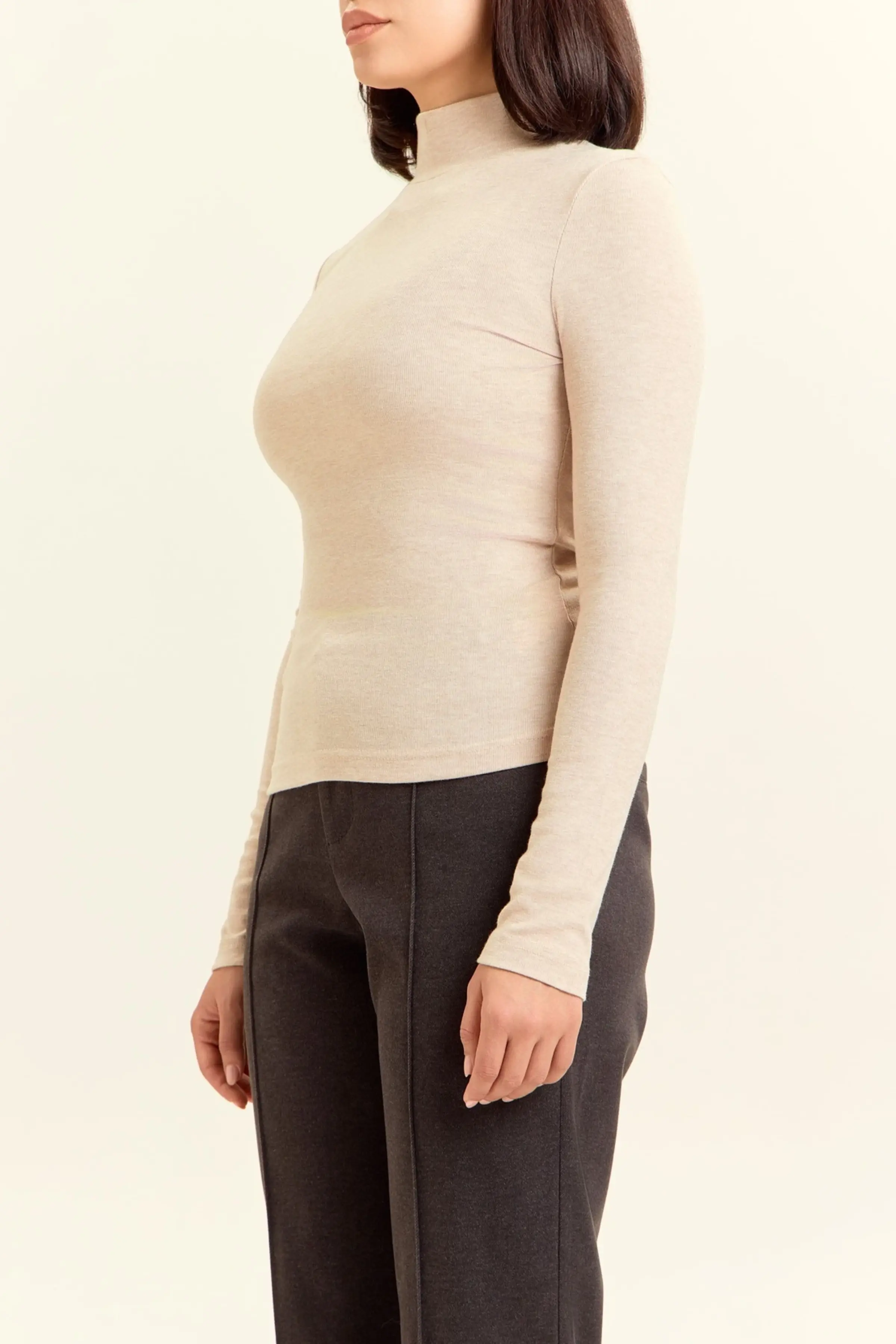 Лонгслив коричневый для женщин 47224-13 59