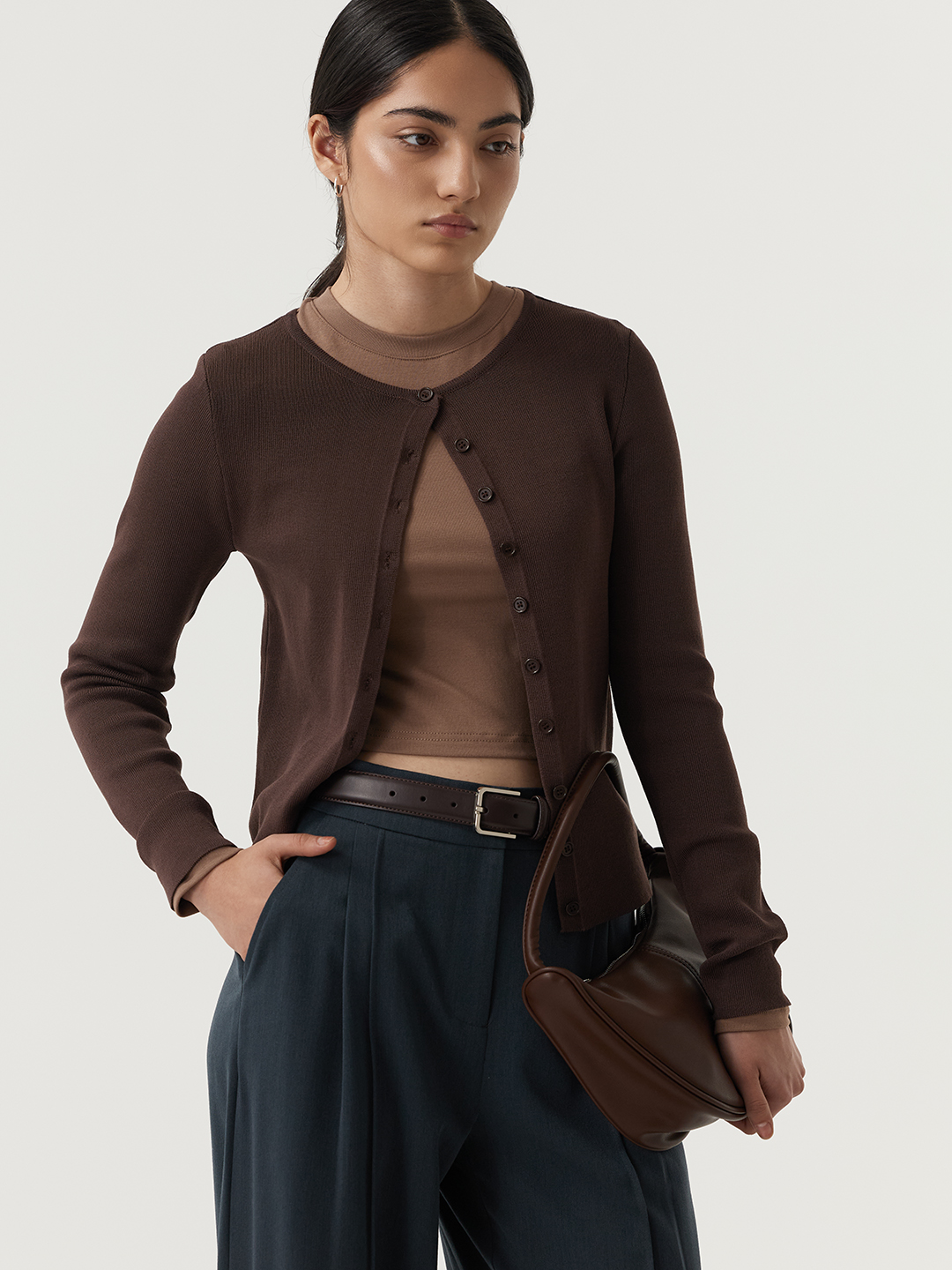 Кардиган коричневый для женщин 48113-13 50