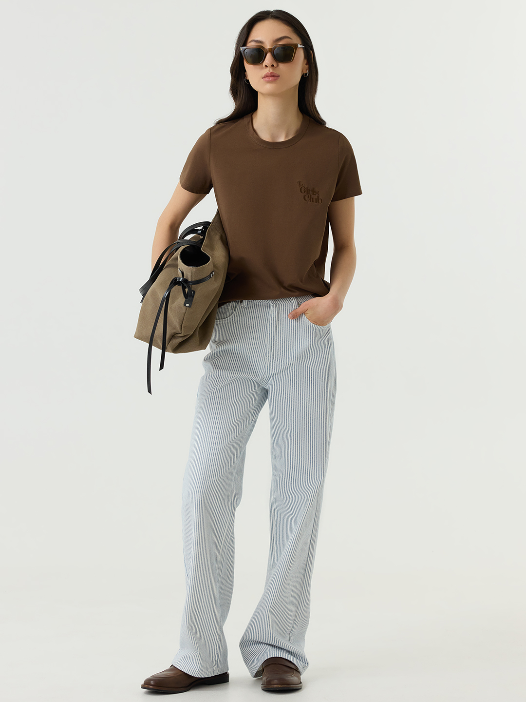 Джинсы бело-синяя полоска для женщин 48285-48 74