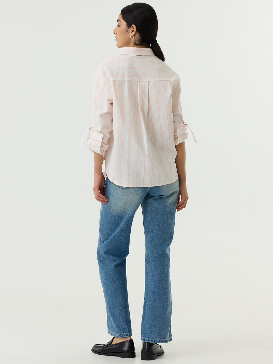 Рубашка бело-розовая полоска для женщин 48211-51 66