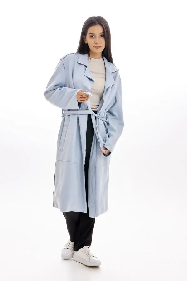 Плащ голубой для женщин 353/521/38279-10 49