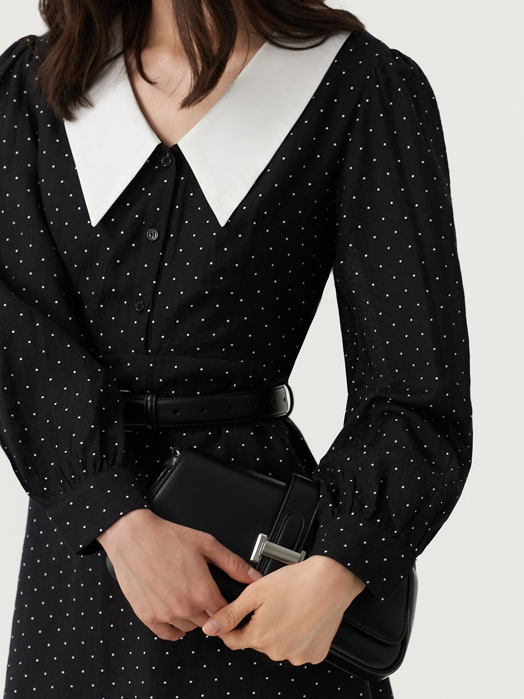 Платье черный в белый горошек  для женщин 48228-298 54