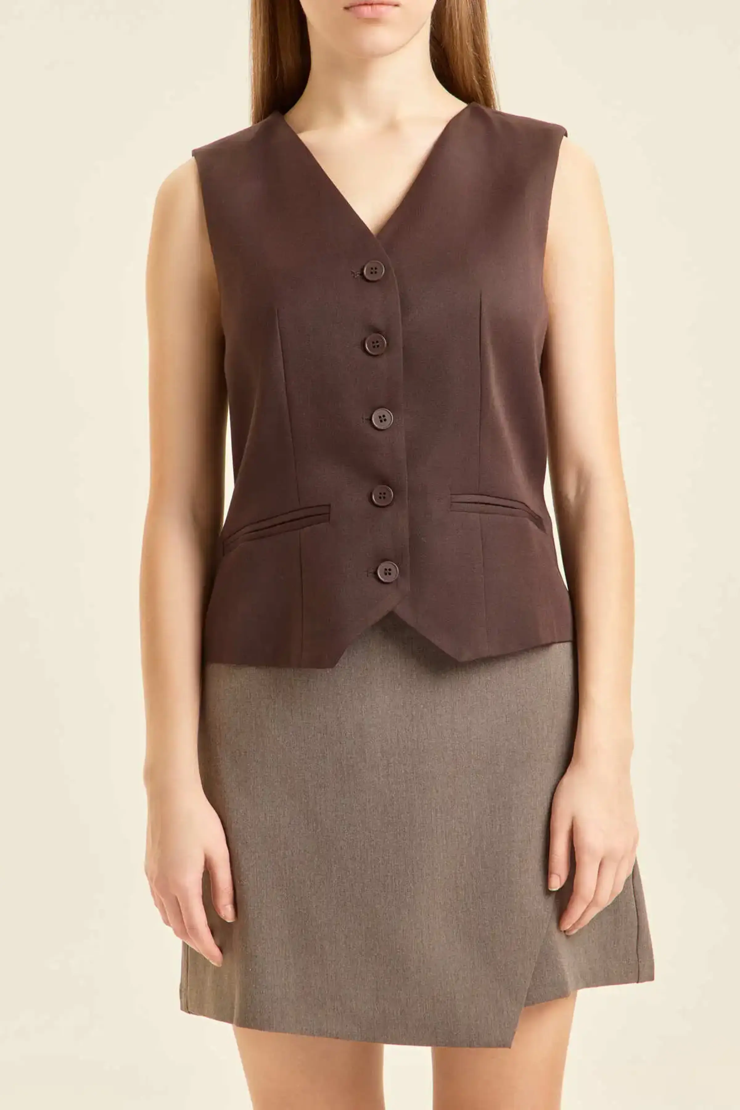 Жилетка коричневый для женщин 47237-13 68