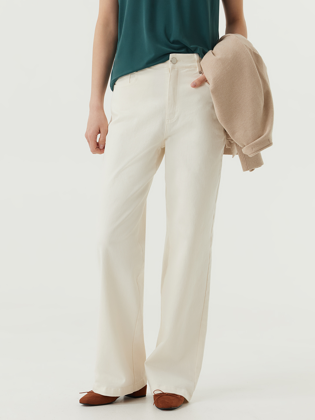 Брюки айвори для женщин 48137-234 71