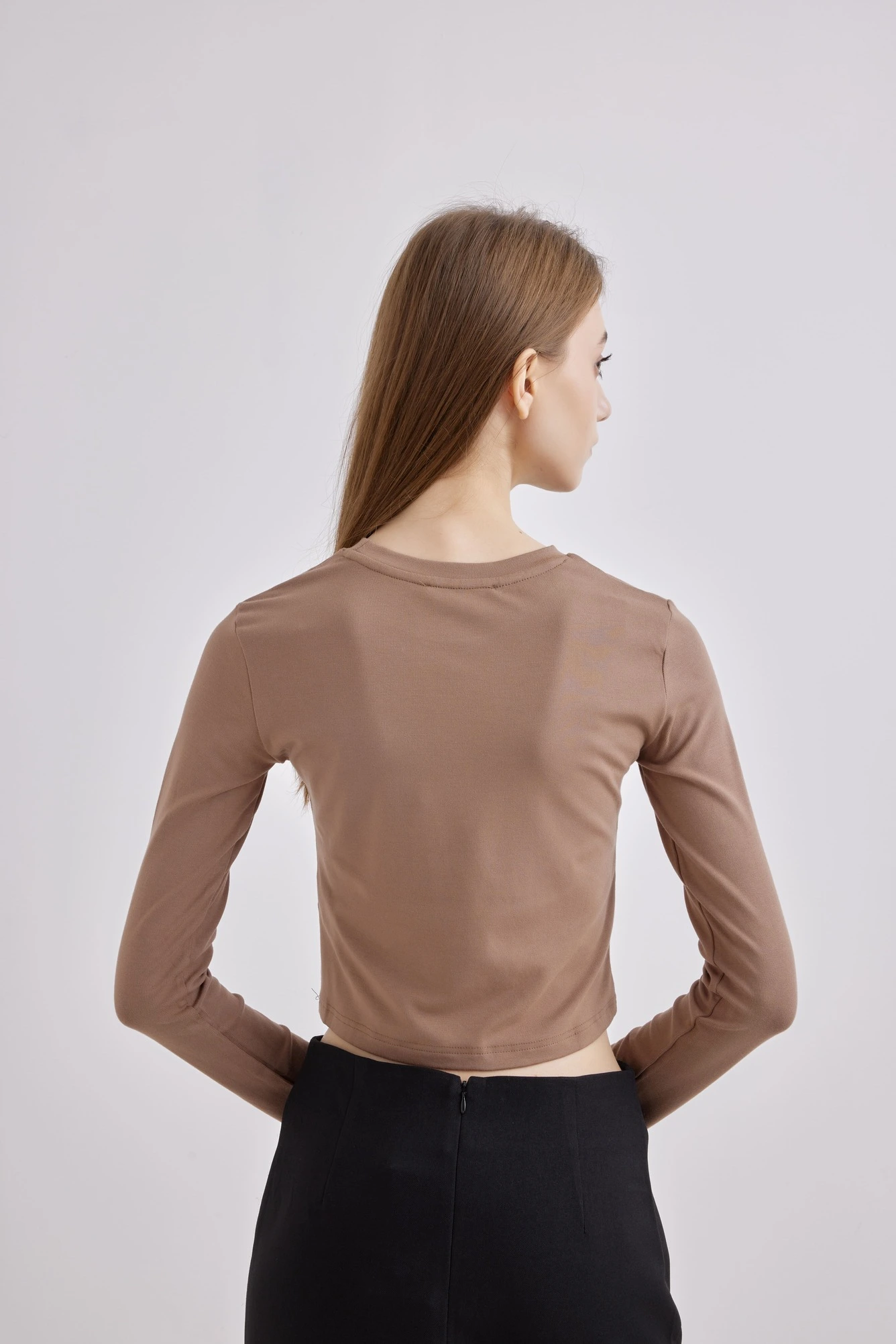 Лонгслив коричневый для женщин 42144-13 59