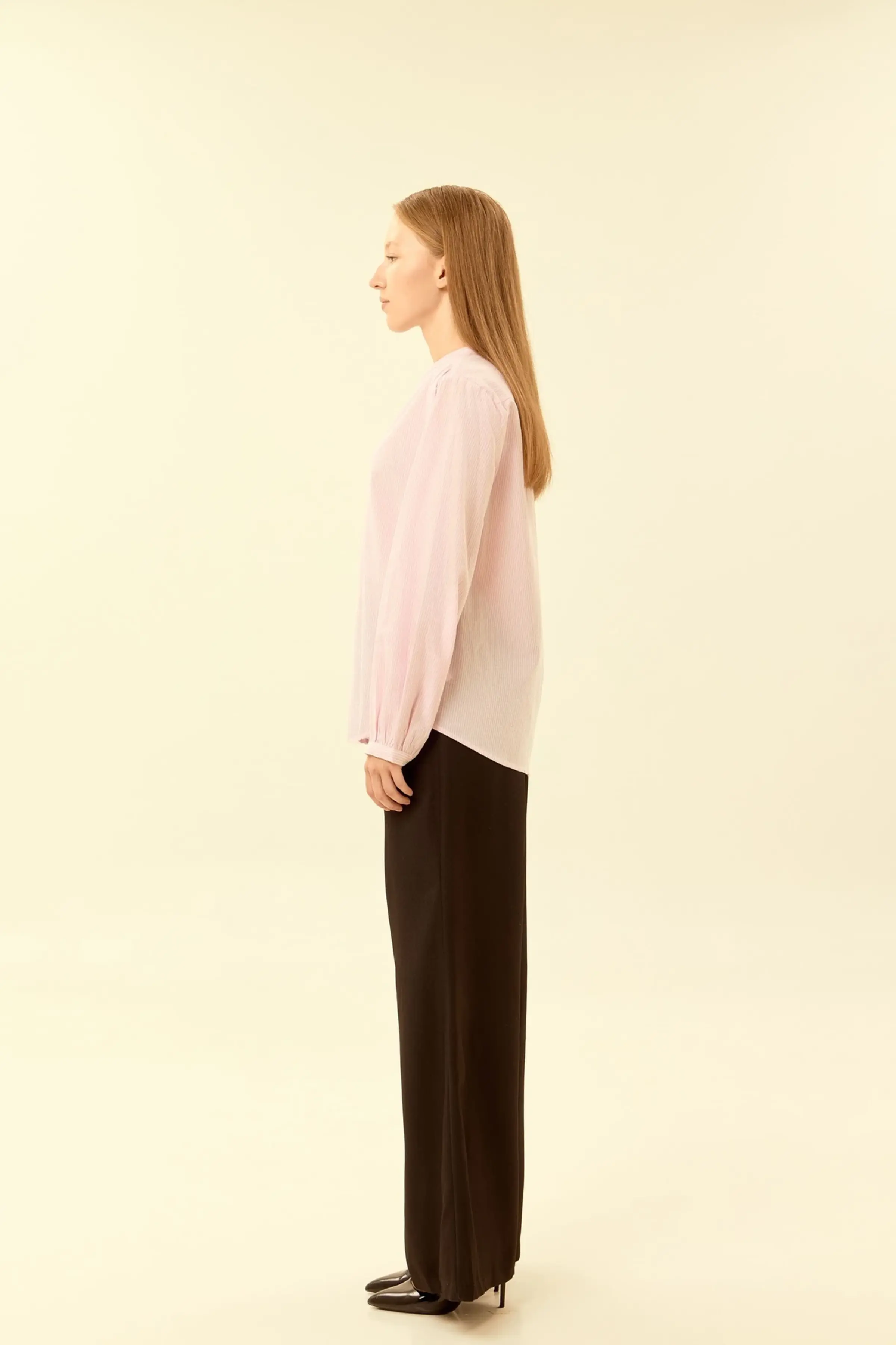 Блузка бело-розовая полоска для женщин 46251-51 28