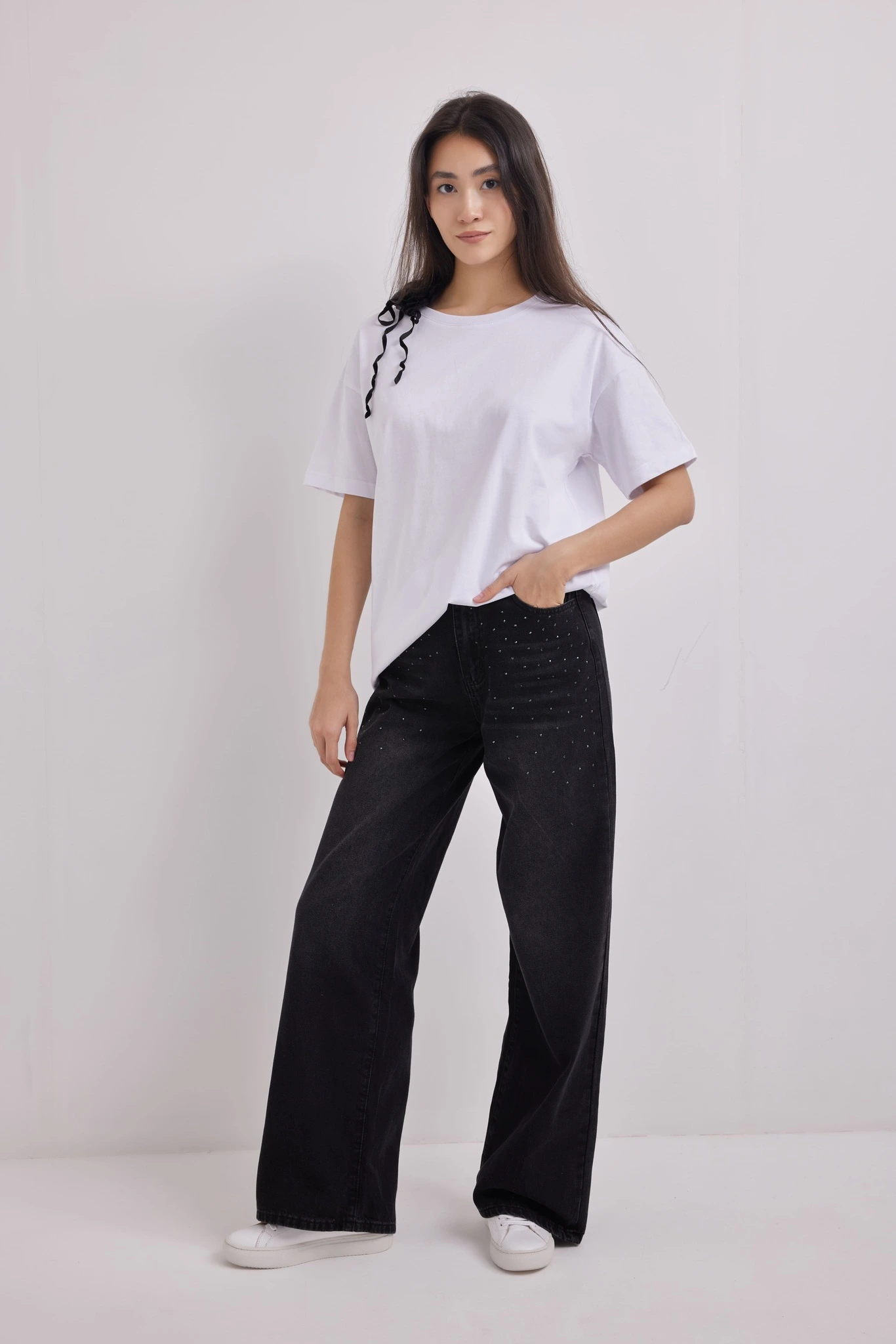 Джинсы черный для женщин 40187-1 74