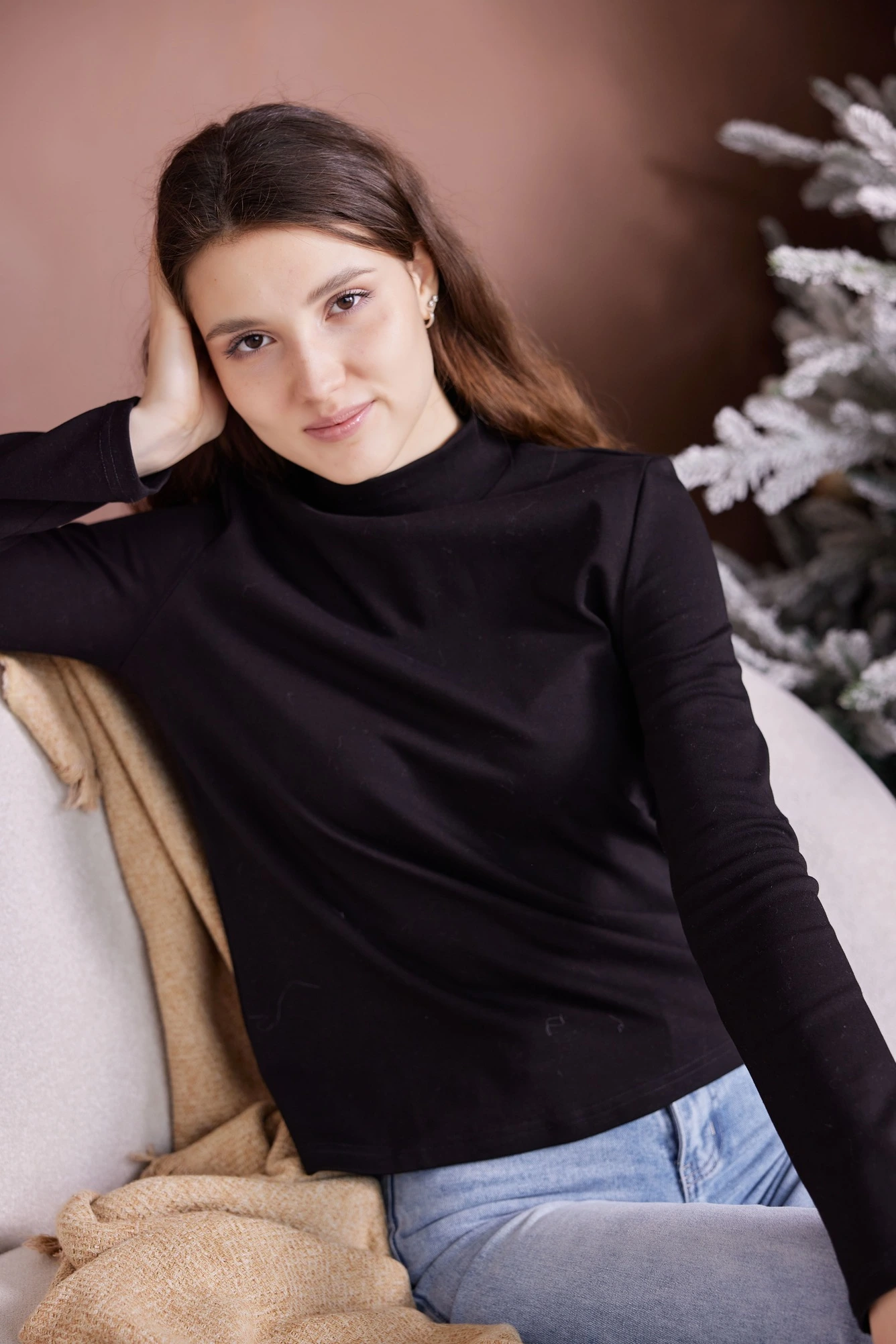 Лонгслив черный для женщин 39312-1 59