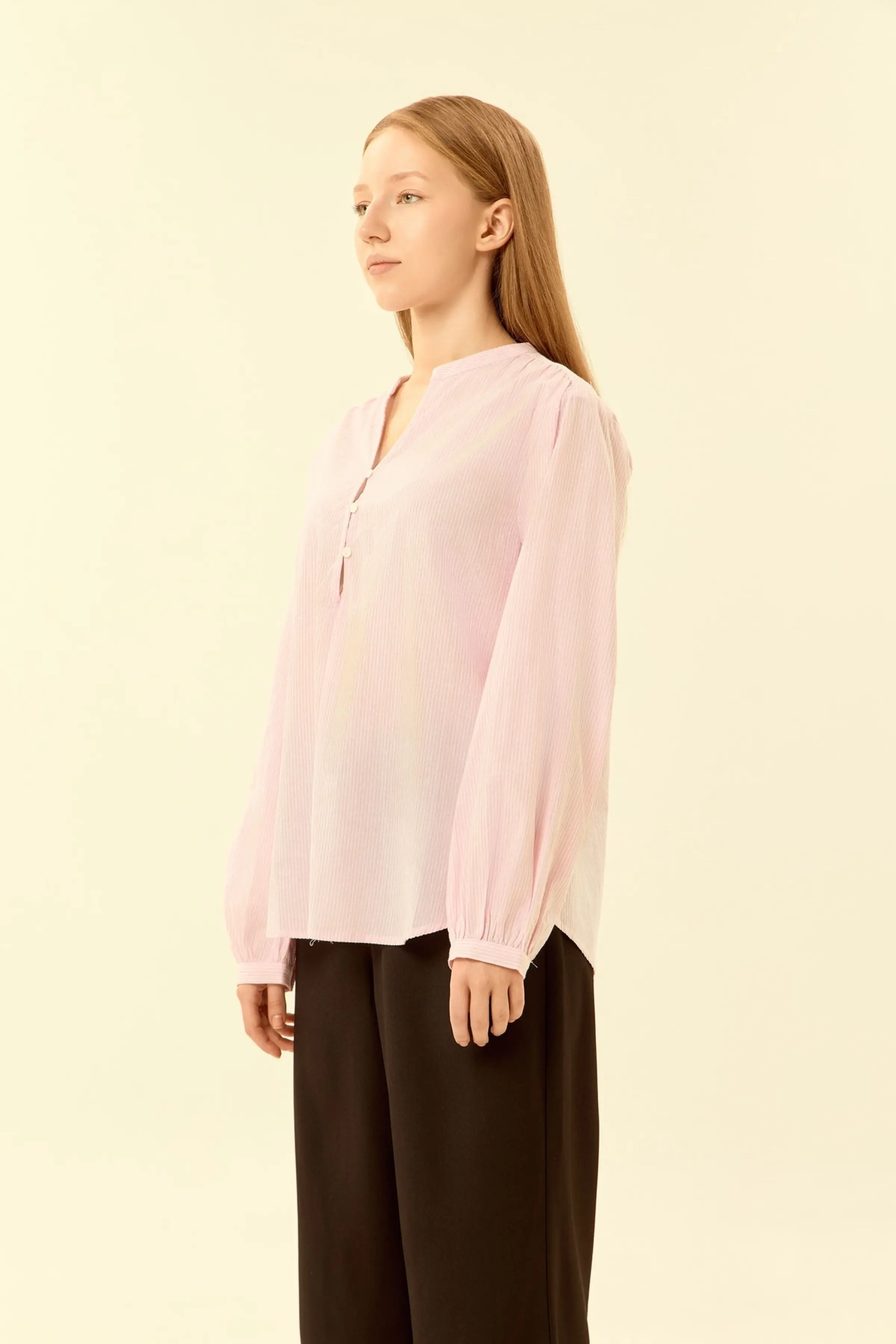 Блузка бело-розовая полоска для женщин 46251-51 28