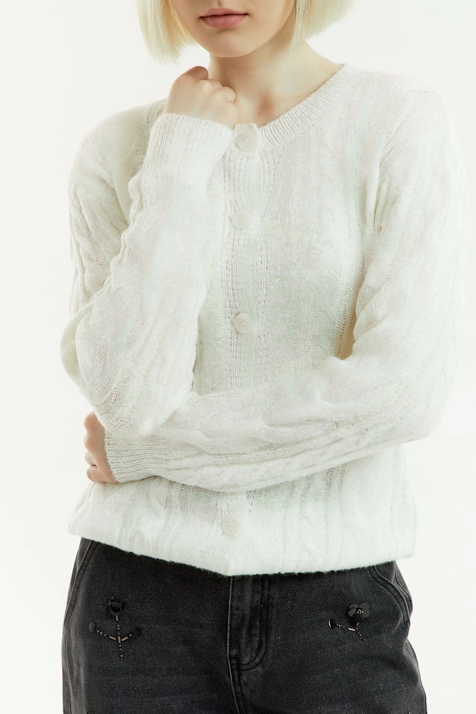 Кардиган белый для женщин 43155-4 50